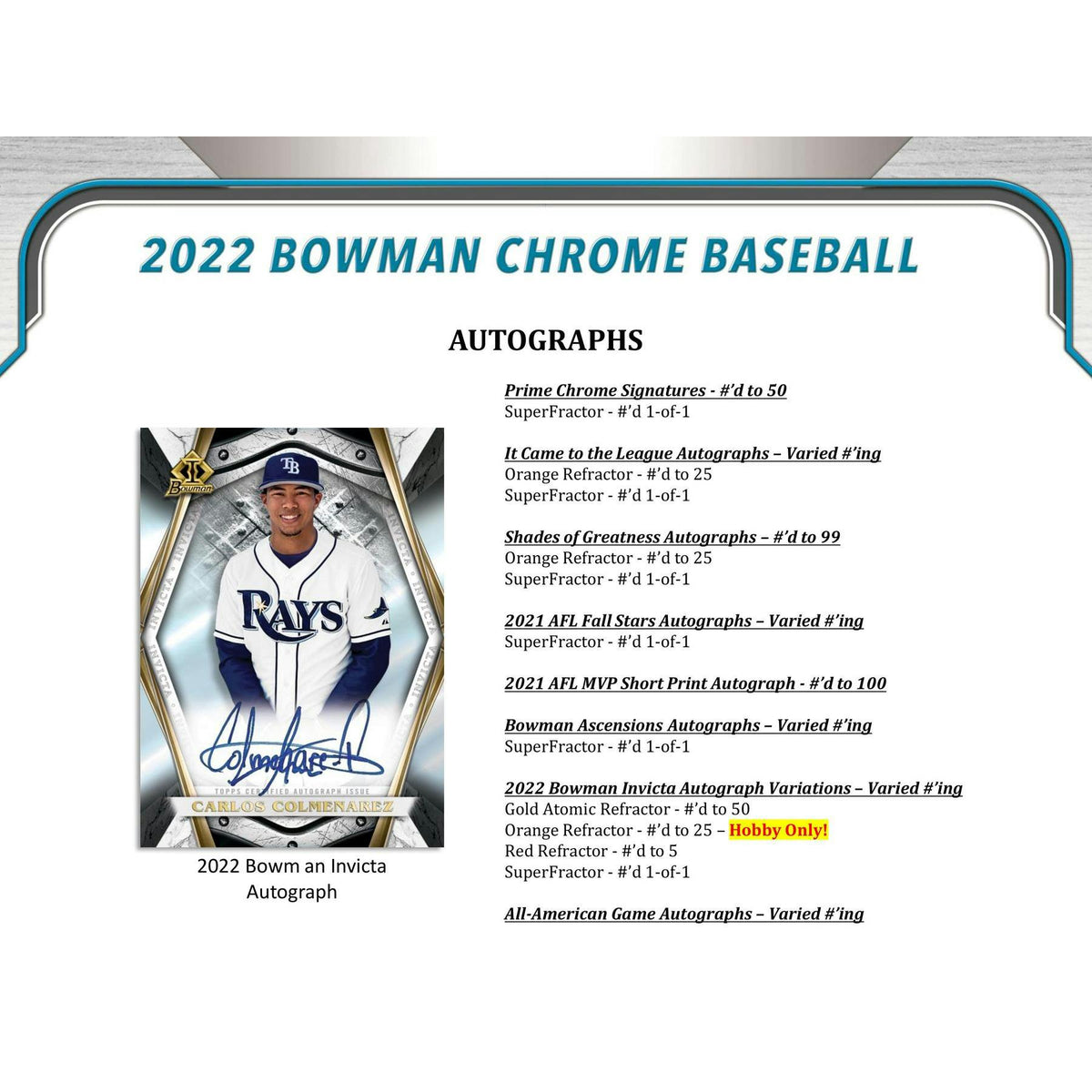 2022 Bowman Chrome Baseball Hobby Box