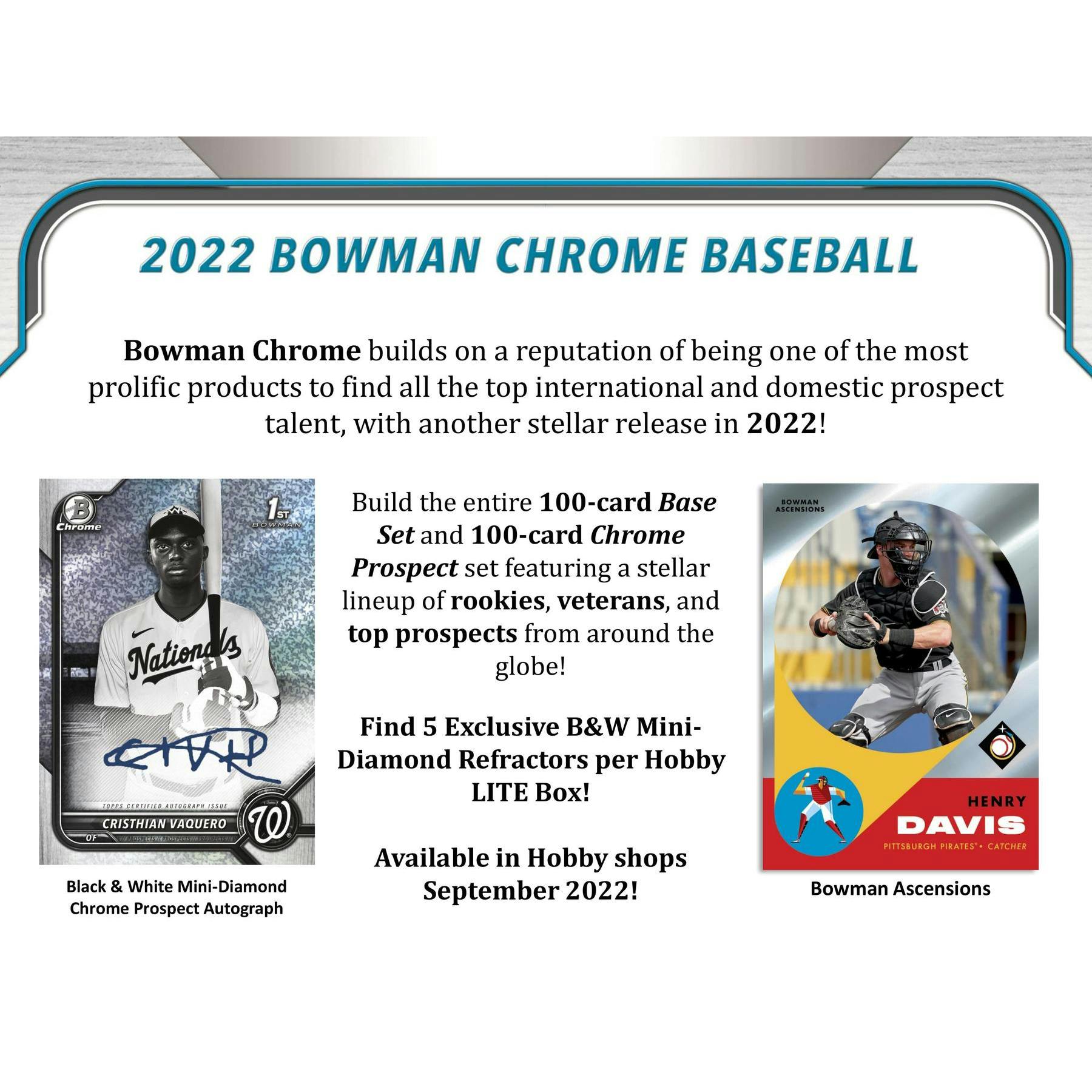 2022 Bowman Chrome Baseball LITE 16-Box Case