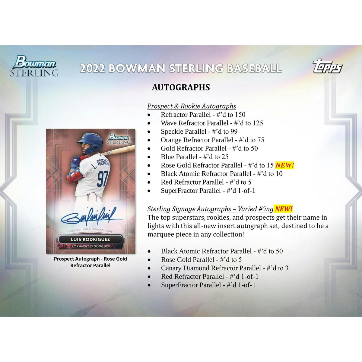 2022 Bowman Sterling Baseball Hobby Box
