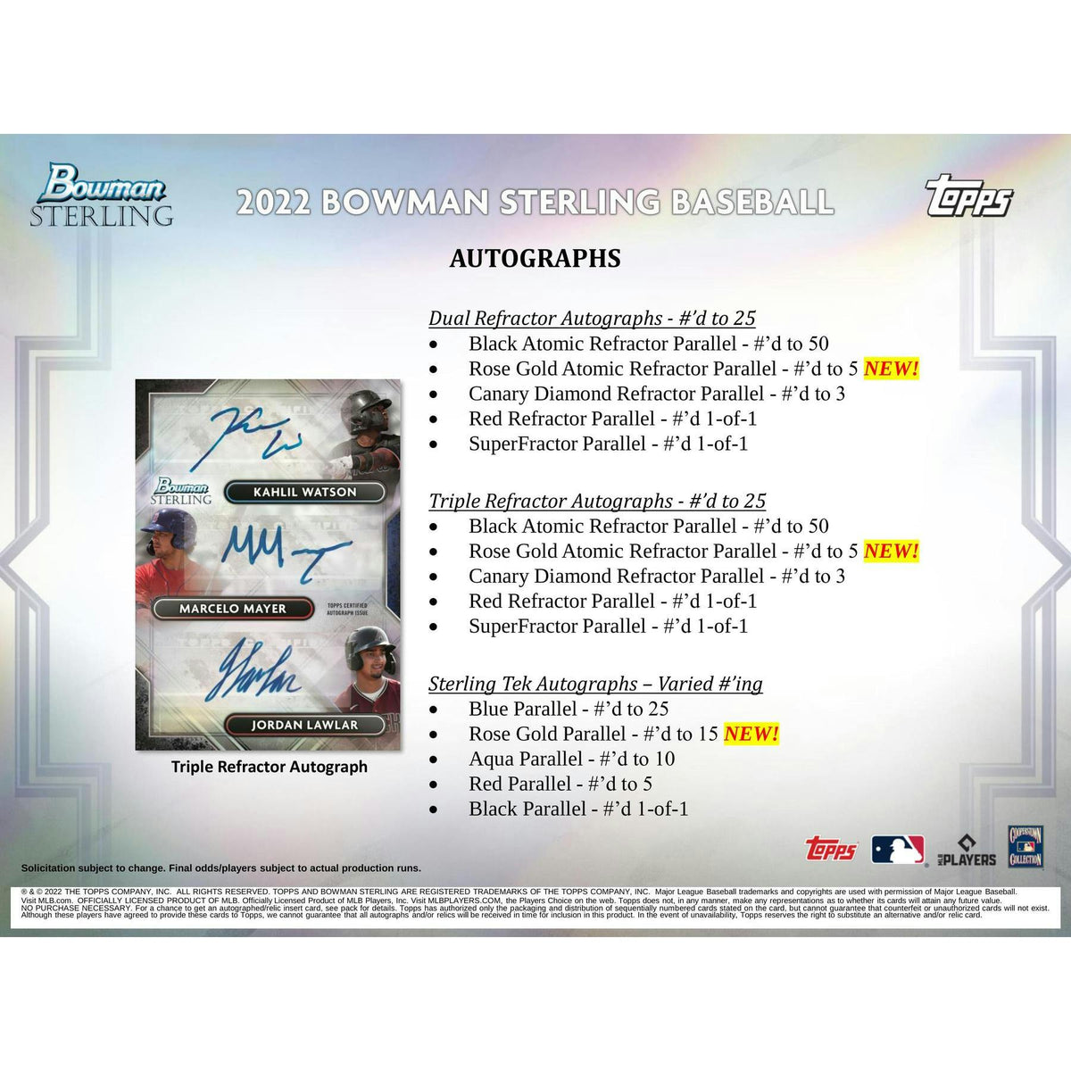 2022 Bowman Sterling Baseball Hobby Box