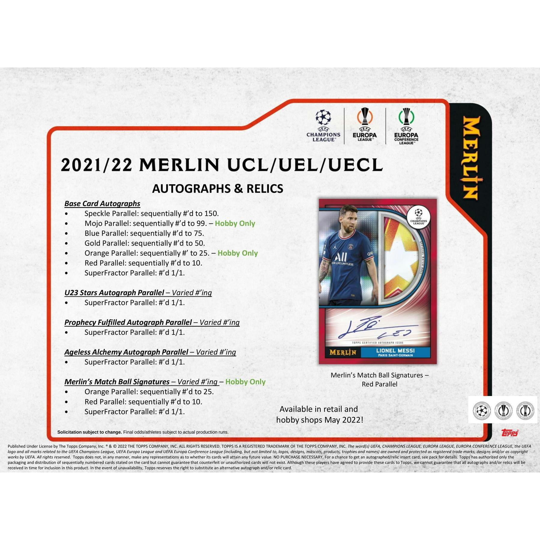 2021/22 Topps UEFA Champions League Merlin Chrome Soccer Hobby 12-Box Case