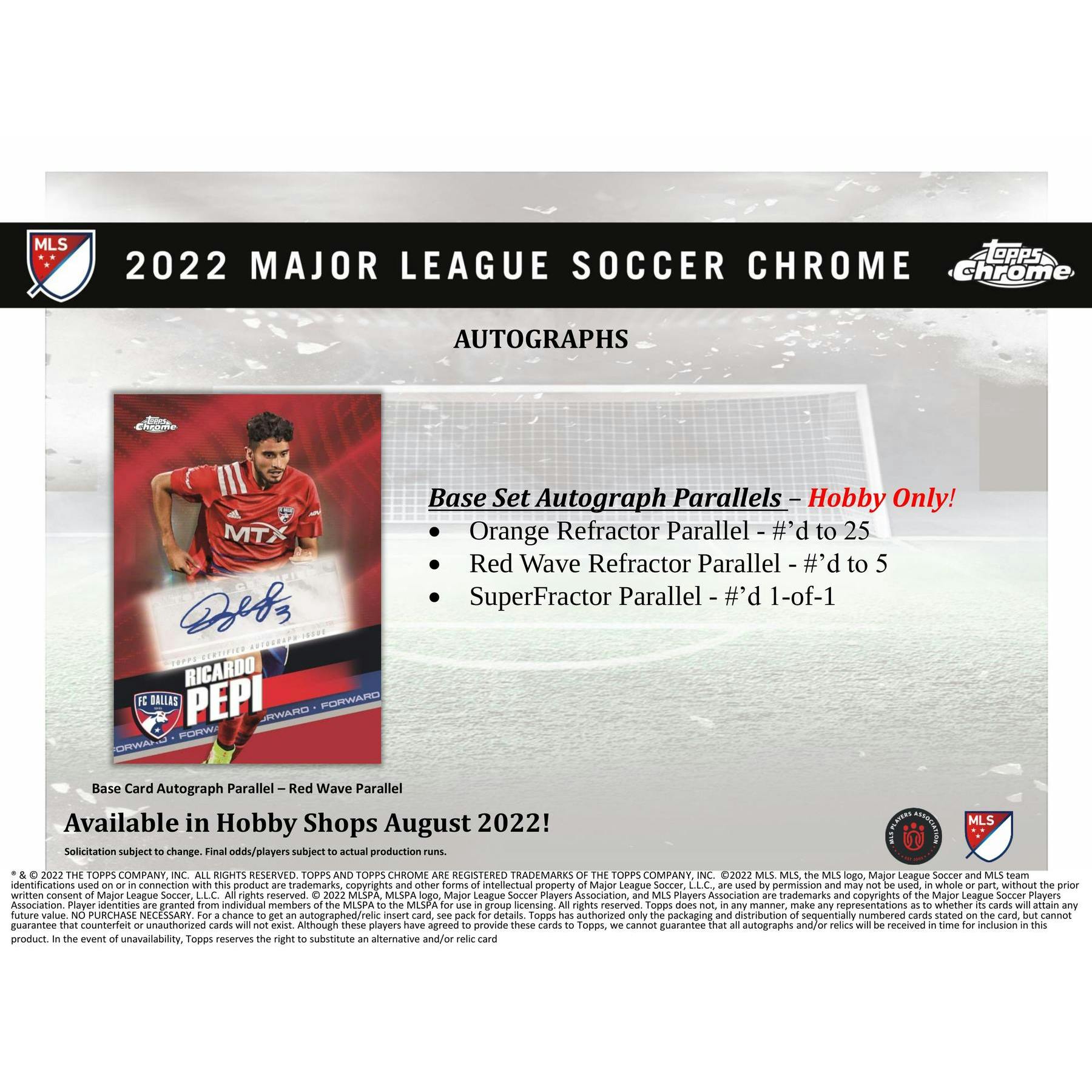 2022 Topps Chrome MLS Major League Soccer Hobby Box (Reed Buy)