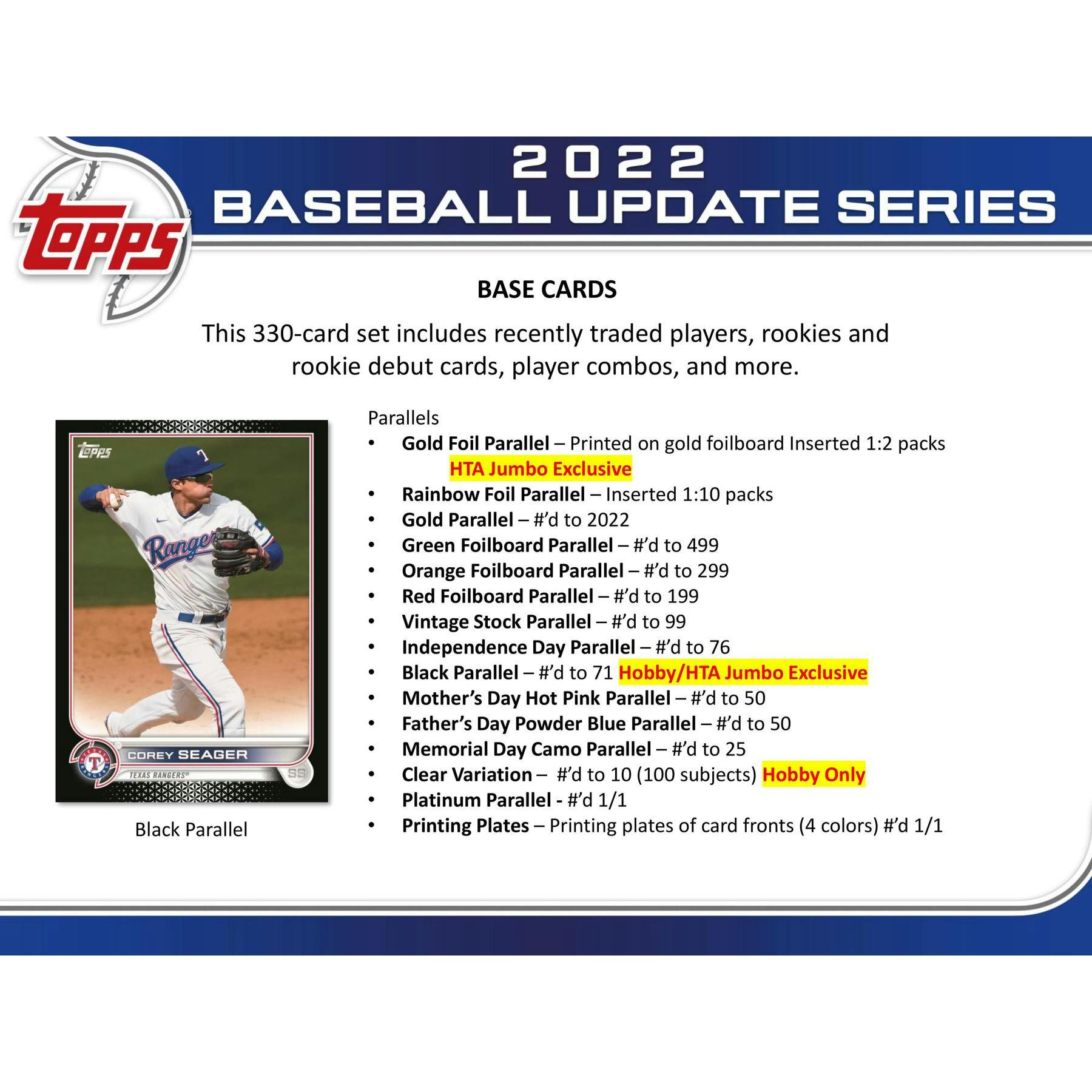 2022 Topps Update Series Baseball Hobby Jumbo 6-Box Case