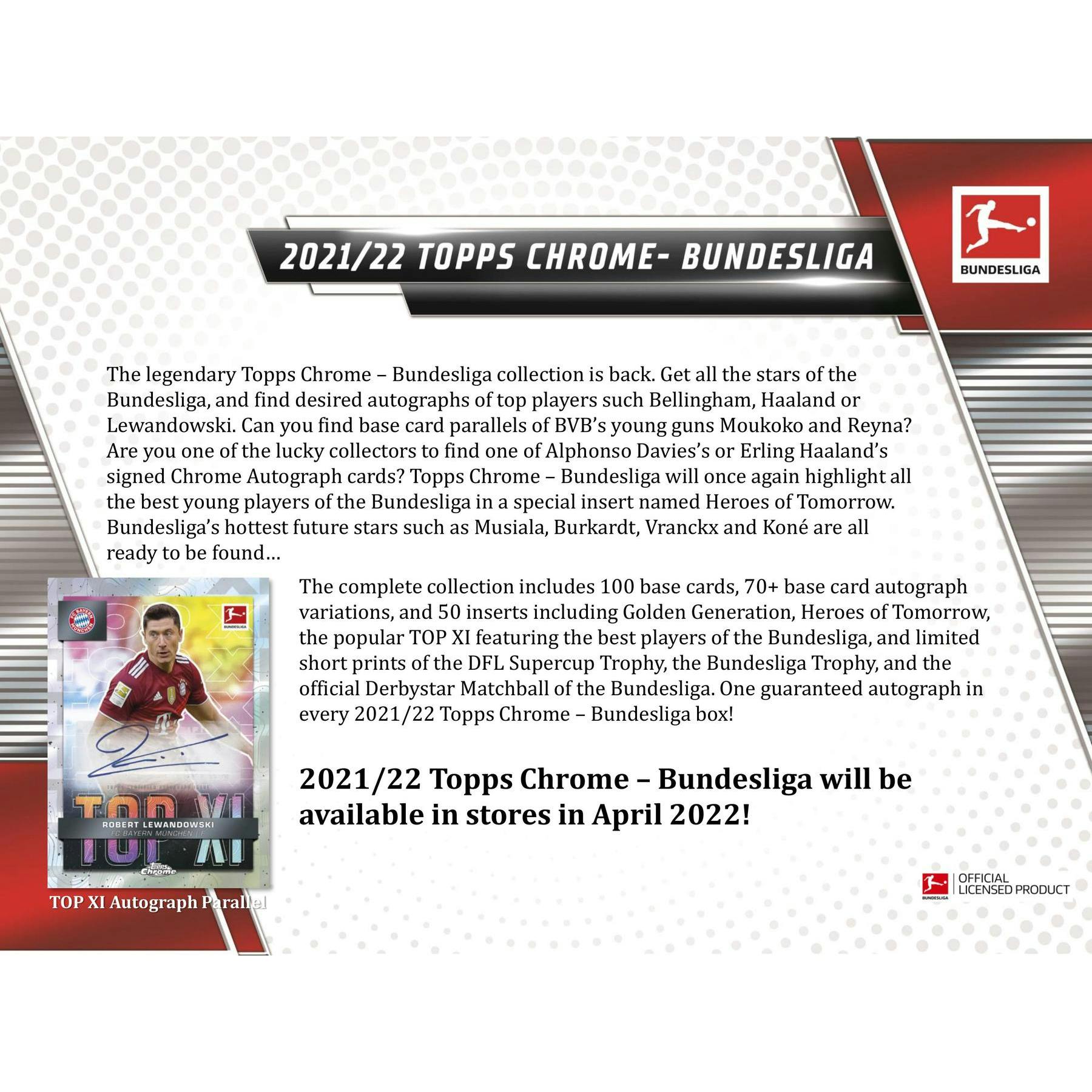 2021/22 Topps Chrome Bundesliga Soccer Hobby Box (Reed Buy)