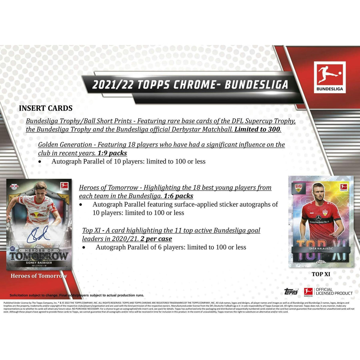 2021/22 Topps Chrome Bundesliga Soccer Hobby Box (Reed Buy)