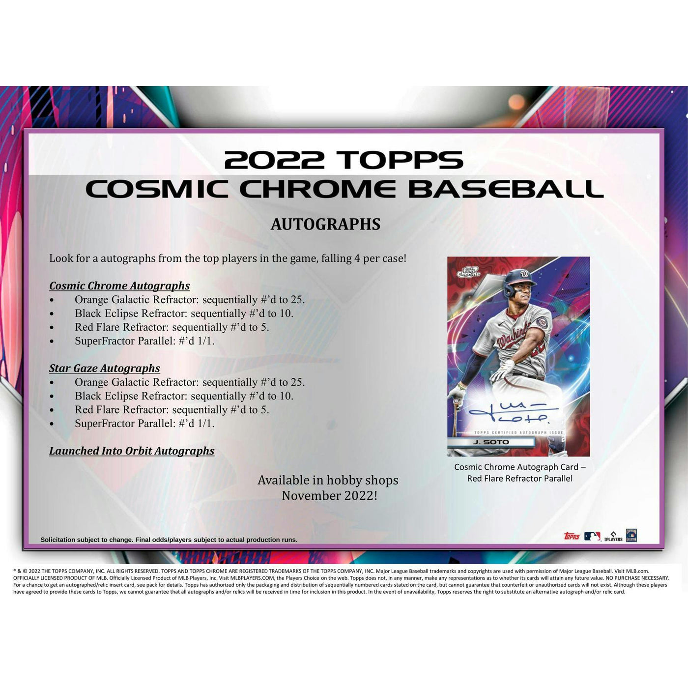 2022 Topps Cosmic Chrome Baseball Hobby Box