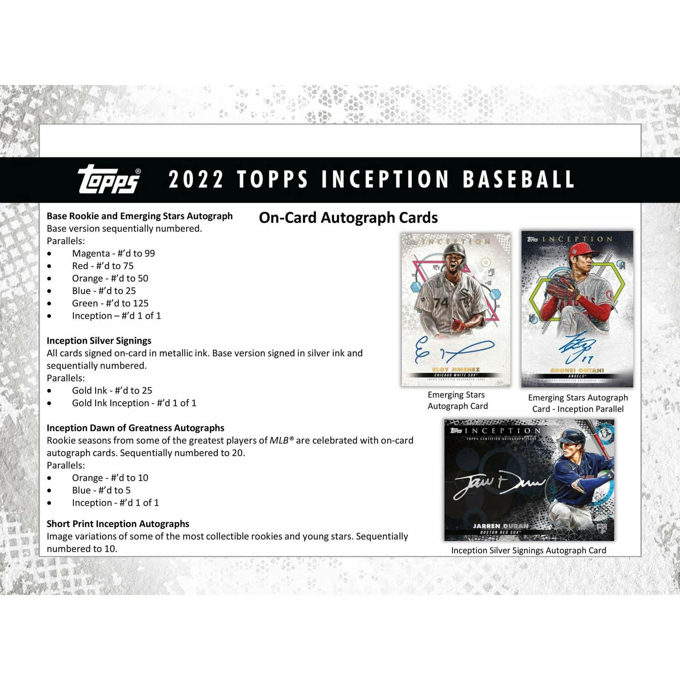 2022 Topps Inception Baseball Hobby 16-Box Case