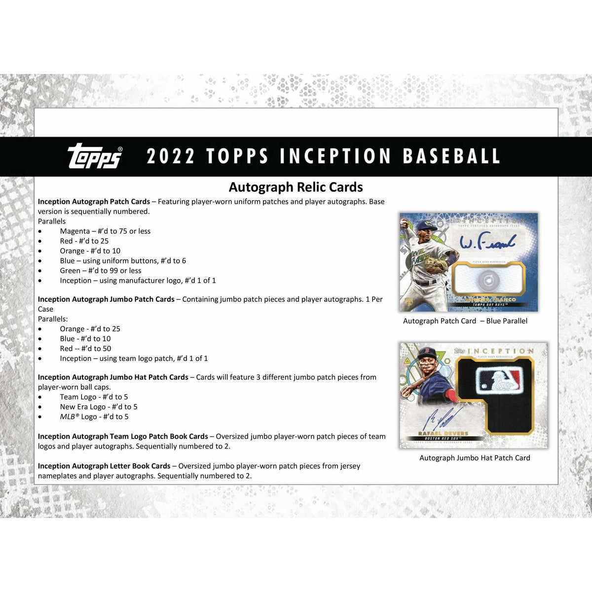 2022 Topps Inception Baseball Hobby Box
