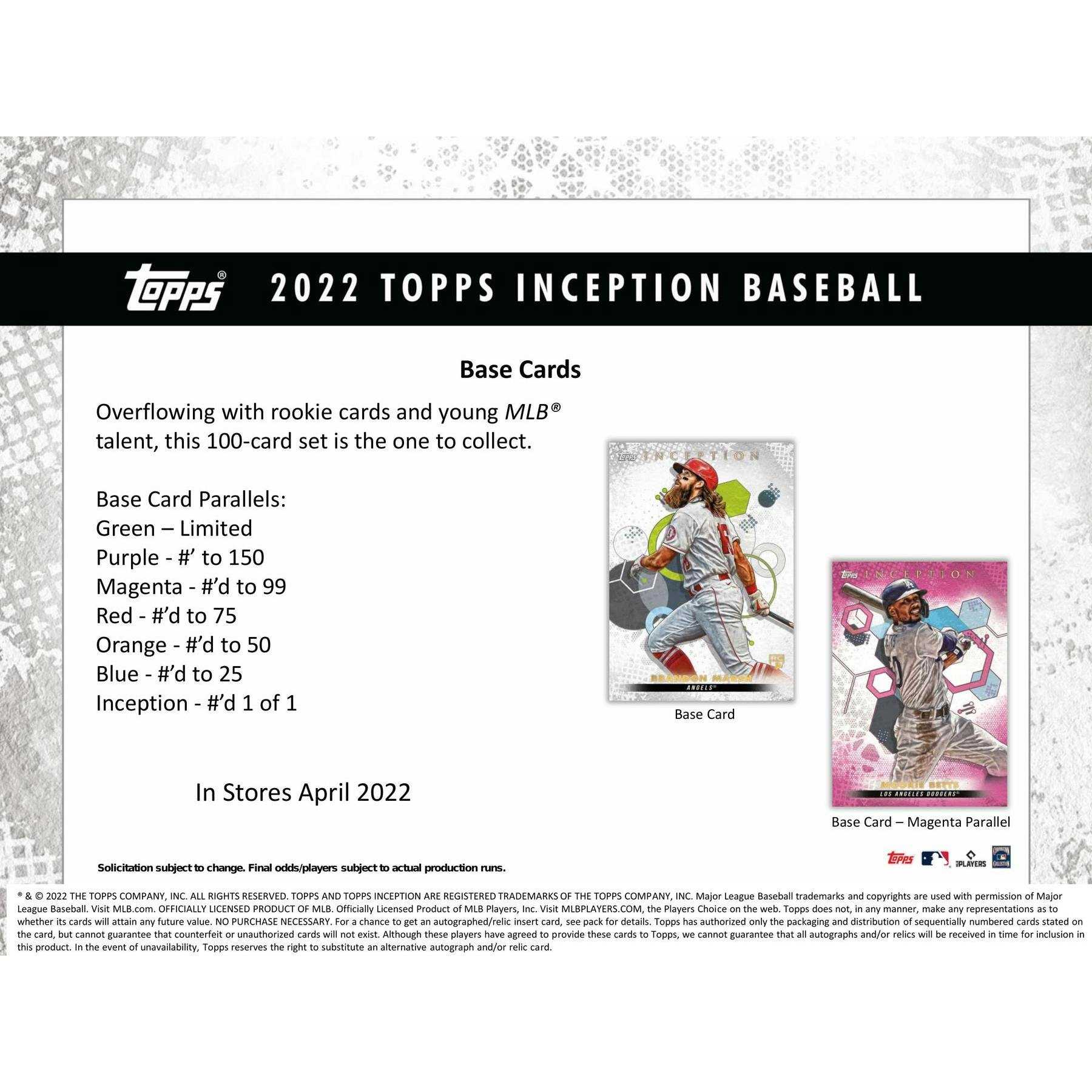 2022 Topps Inception Baseball Hobby Box
