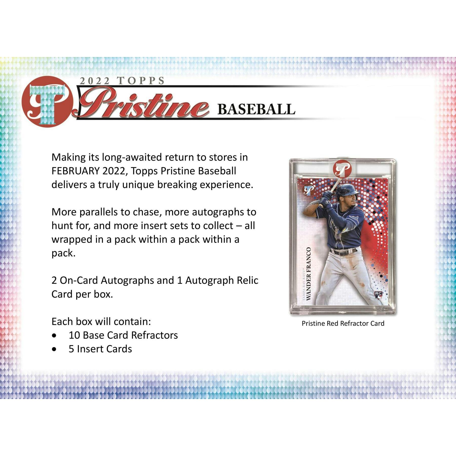 2022 Topps Pristine Baseball Hobby Box (Reed Buy)