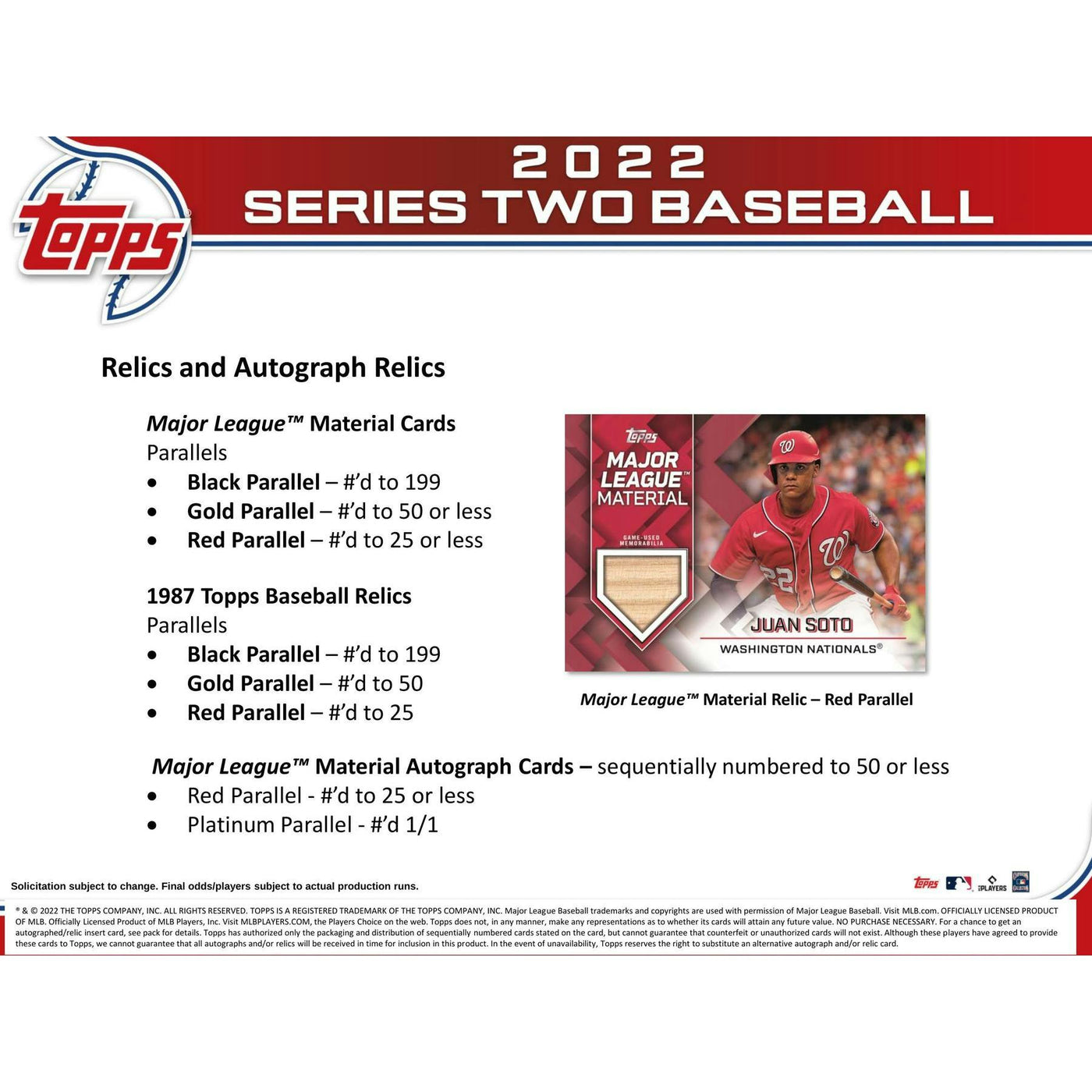 2022 Topps Series 2 Baseball 7-Pack Blaster Box (Commemorative Relic Card!)