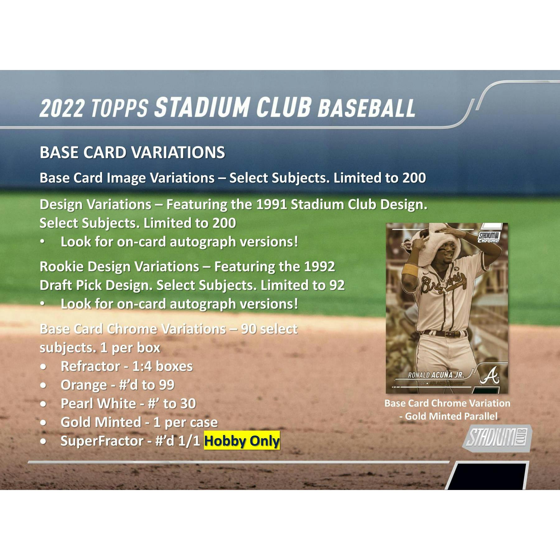 2022 Topps Stadium Club Baseball Hobby 16-Box Case