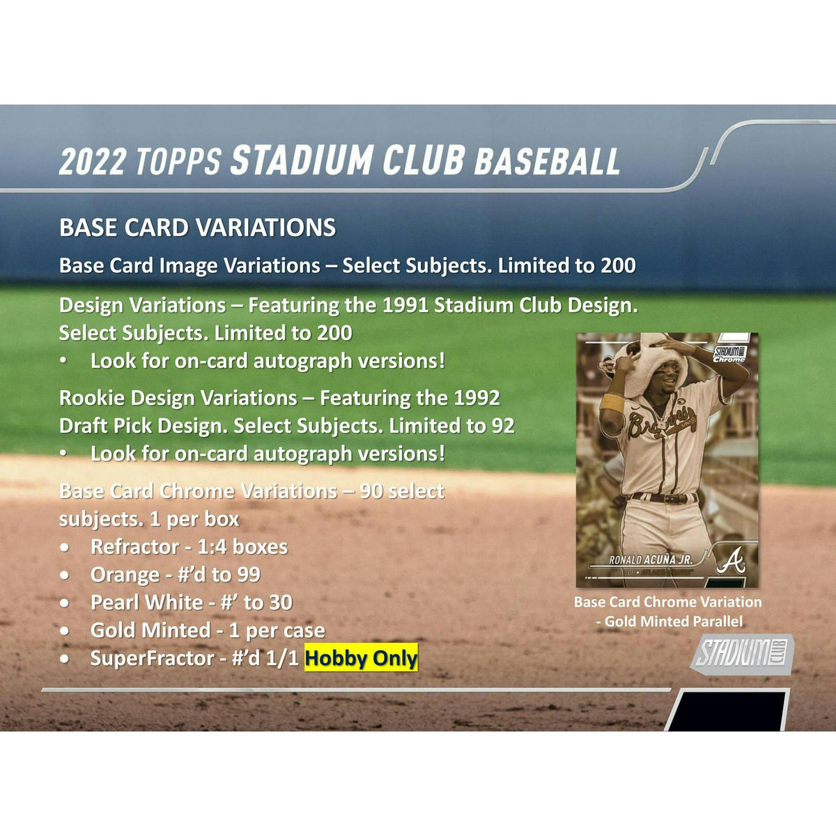 2022 Topps Stadium Club Baseball Hobby Box