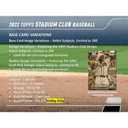 2022 Topps Stadium Club Baseball Hobby Box