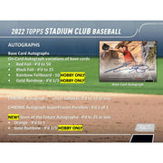 2022 Topps Stadium Club Baseball Hobby Box