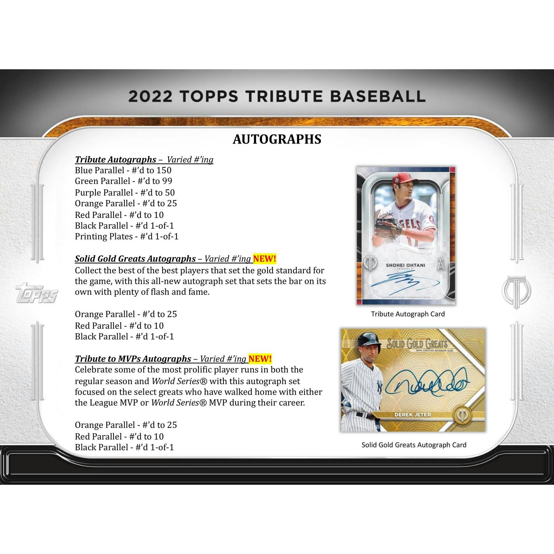 2022 Topps Tribute Baseball Hobby 6-Box Case
