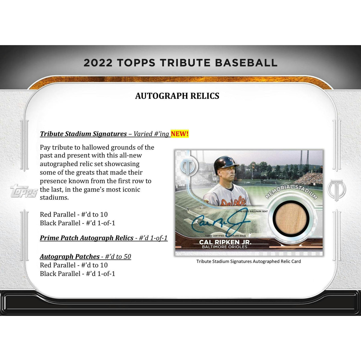 2022 Topps Tribute Baseball Hobby 6-Box Case