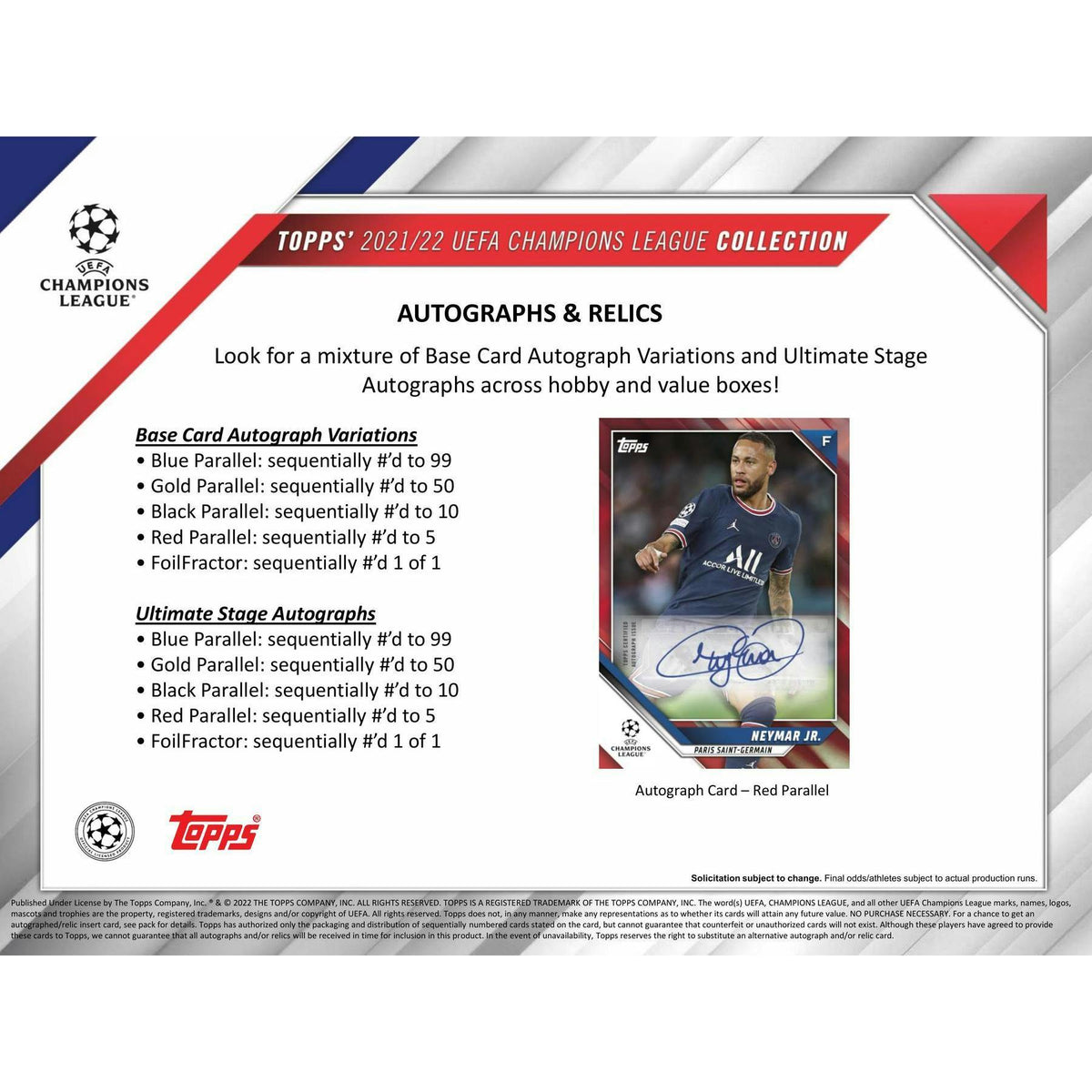 2021/22 Topps UEFA Champions League Collection Soccer Blaster Box (Sparkle Foil Parallels!)
