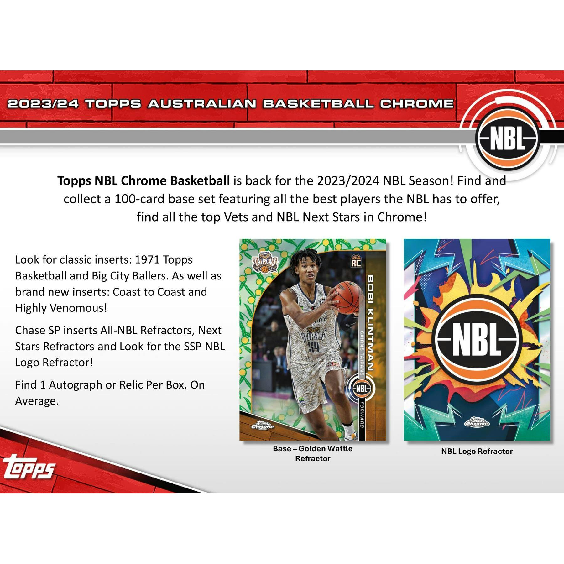 2023/24 Topps Chrome NBL Australian Basketball Hobby Pack