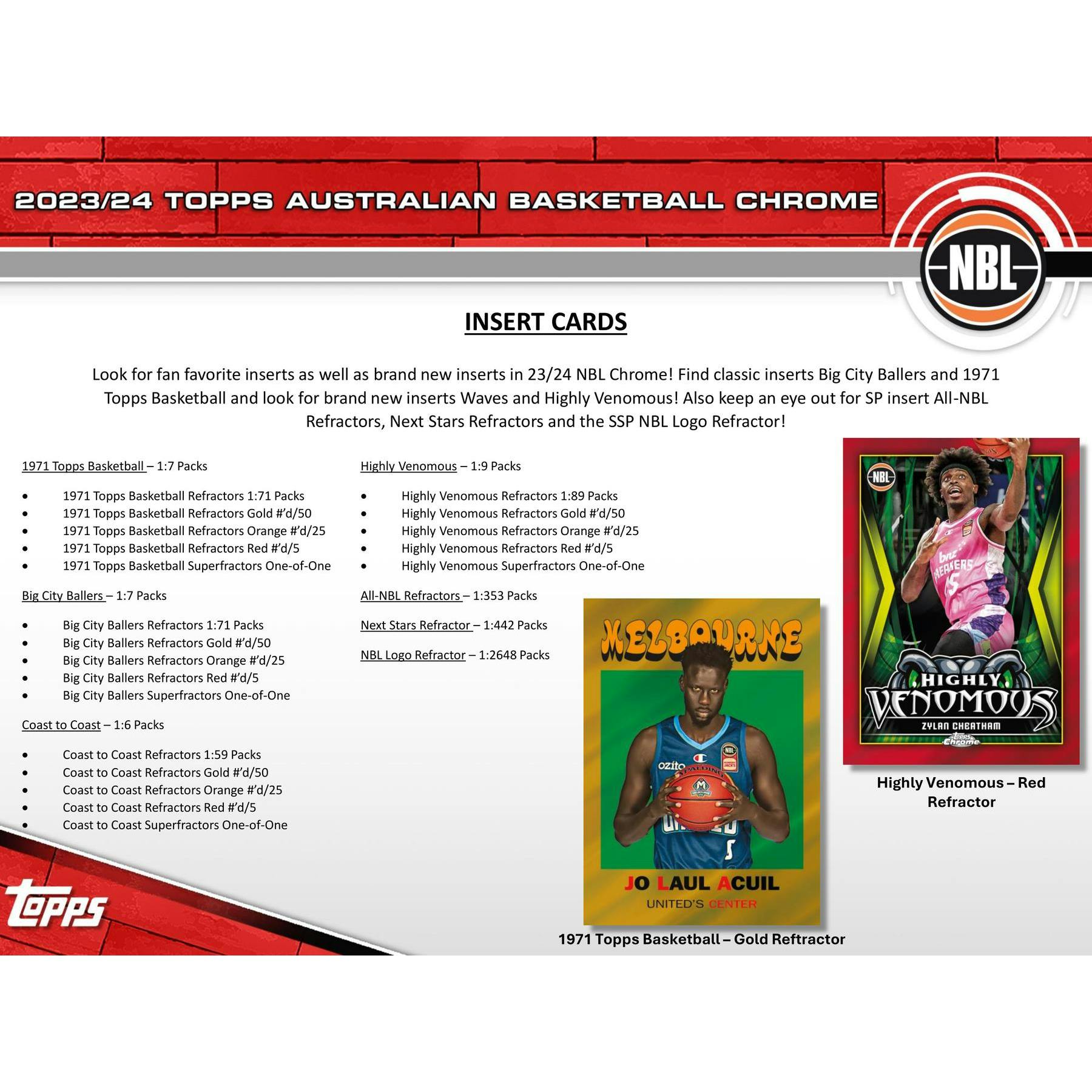 2023/24 Topps Chrome NBL Australian Basketball Hobby Pack