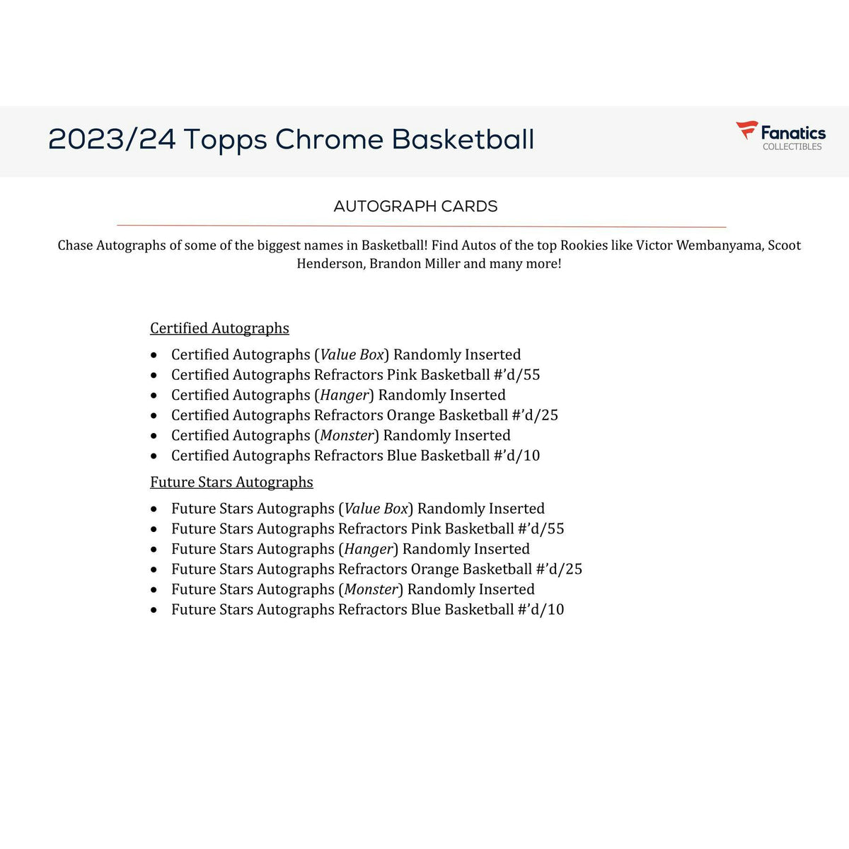 2023/24 Topps Chrome Basketball Hanger Box
