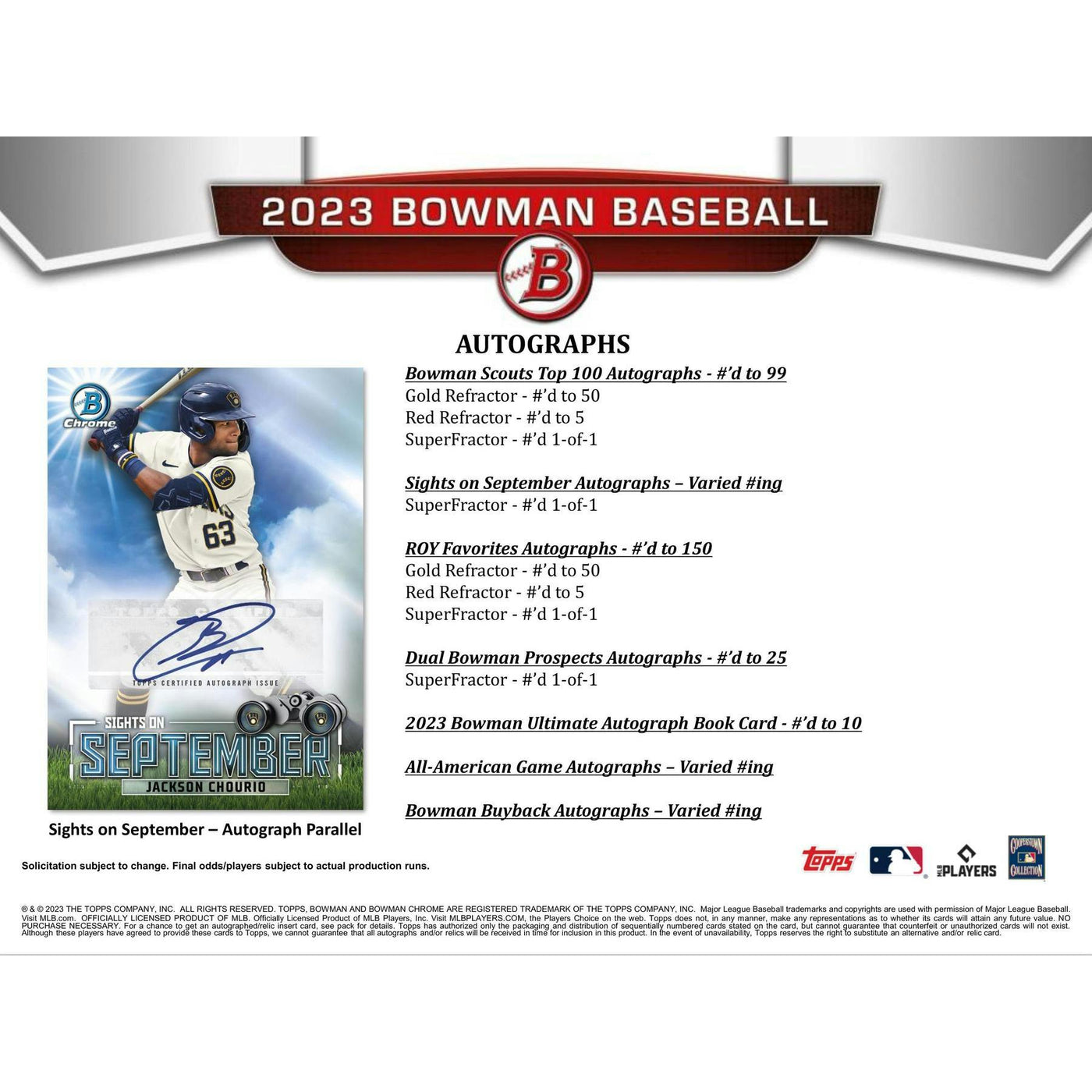2023 Bowman Baseball Hobby Jumbo Box