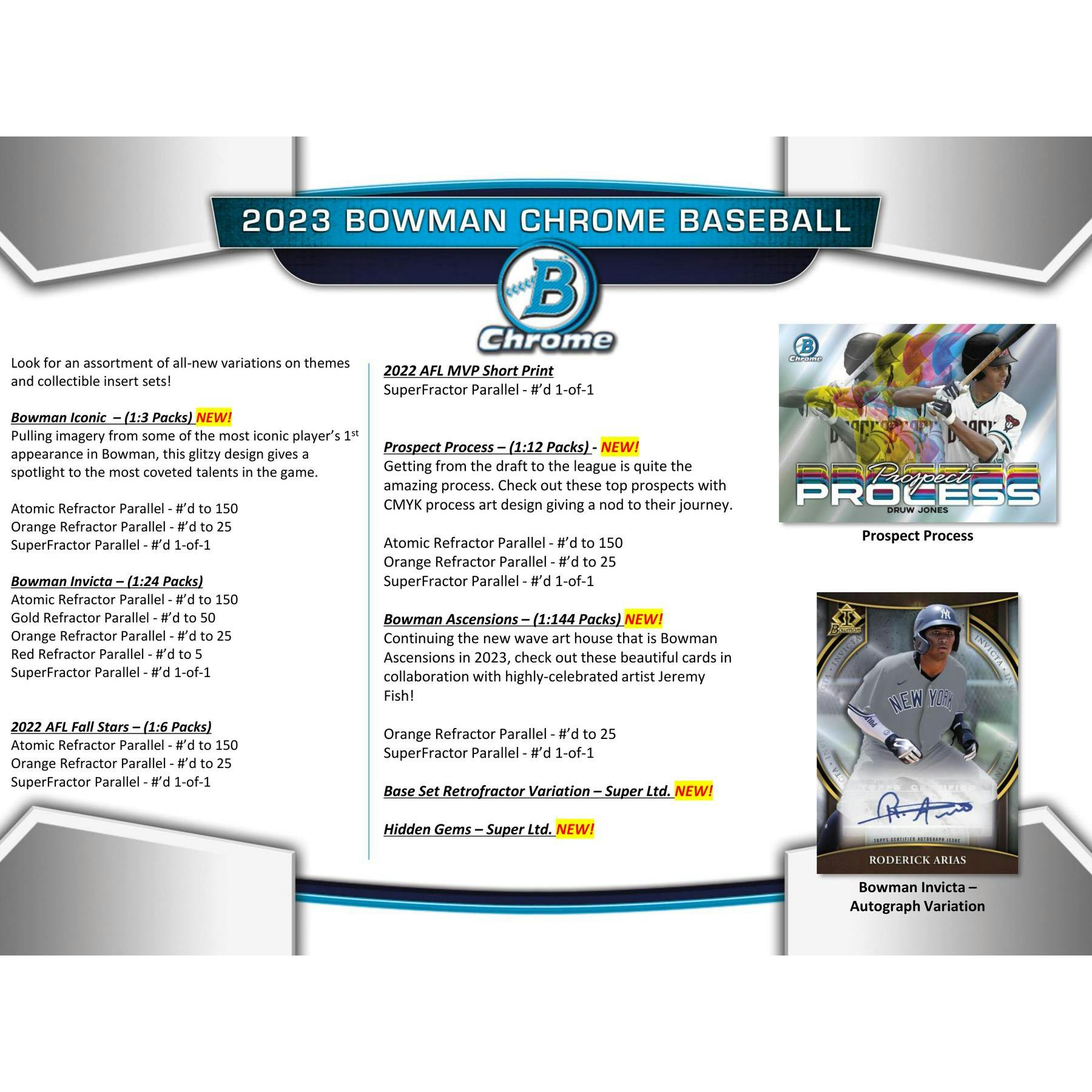 2023 Bowman Chrome Baseball Hobby 12-Box Case