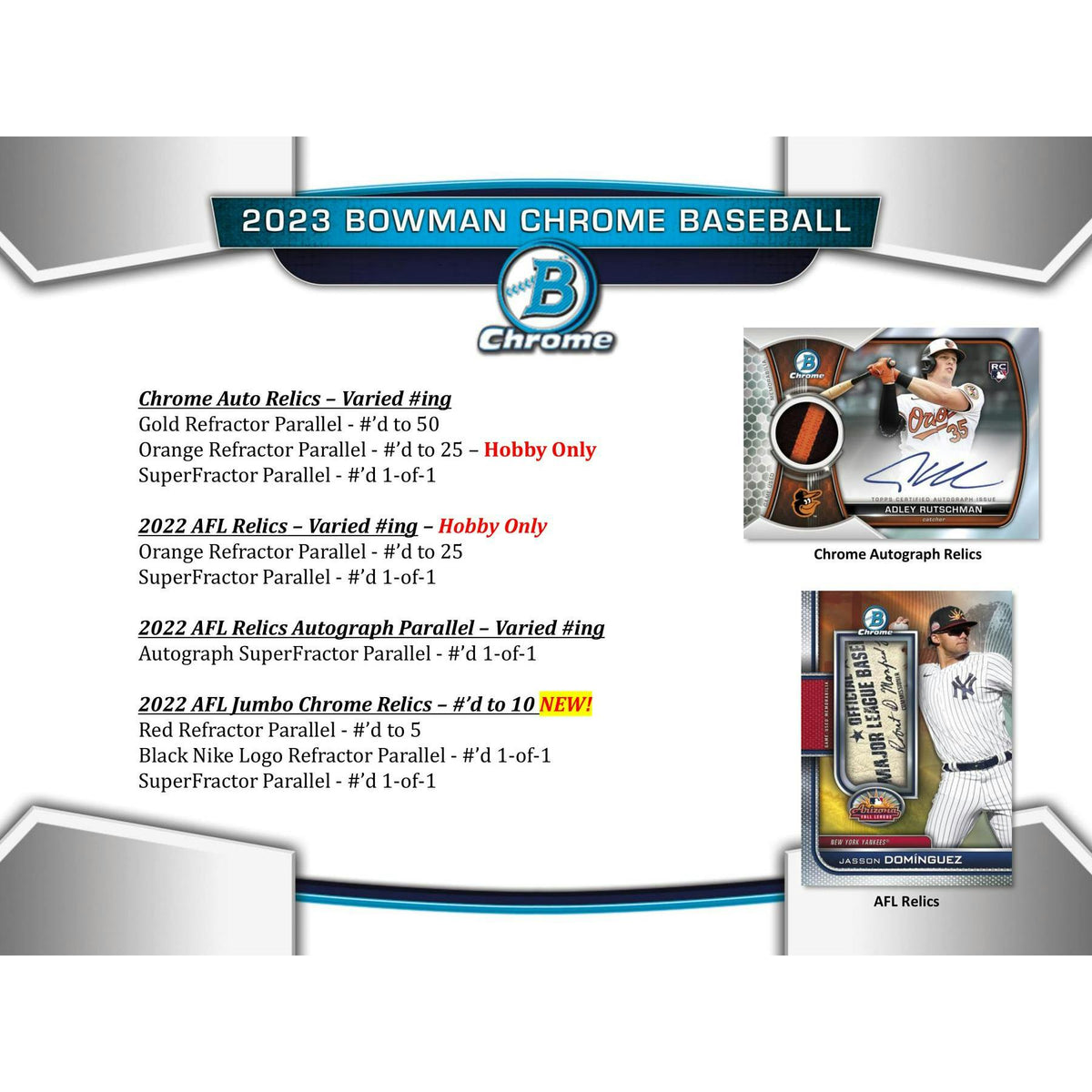 2023 Bowman Chrome Baseball Hobby 12-Box Case