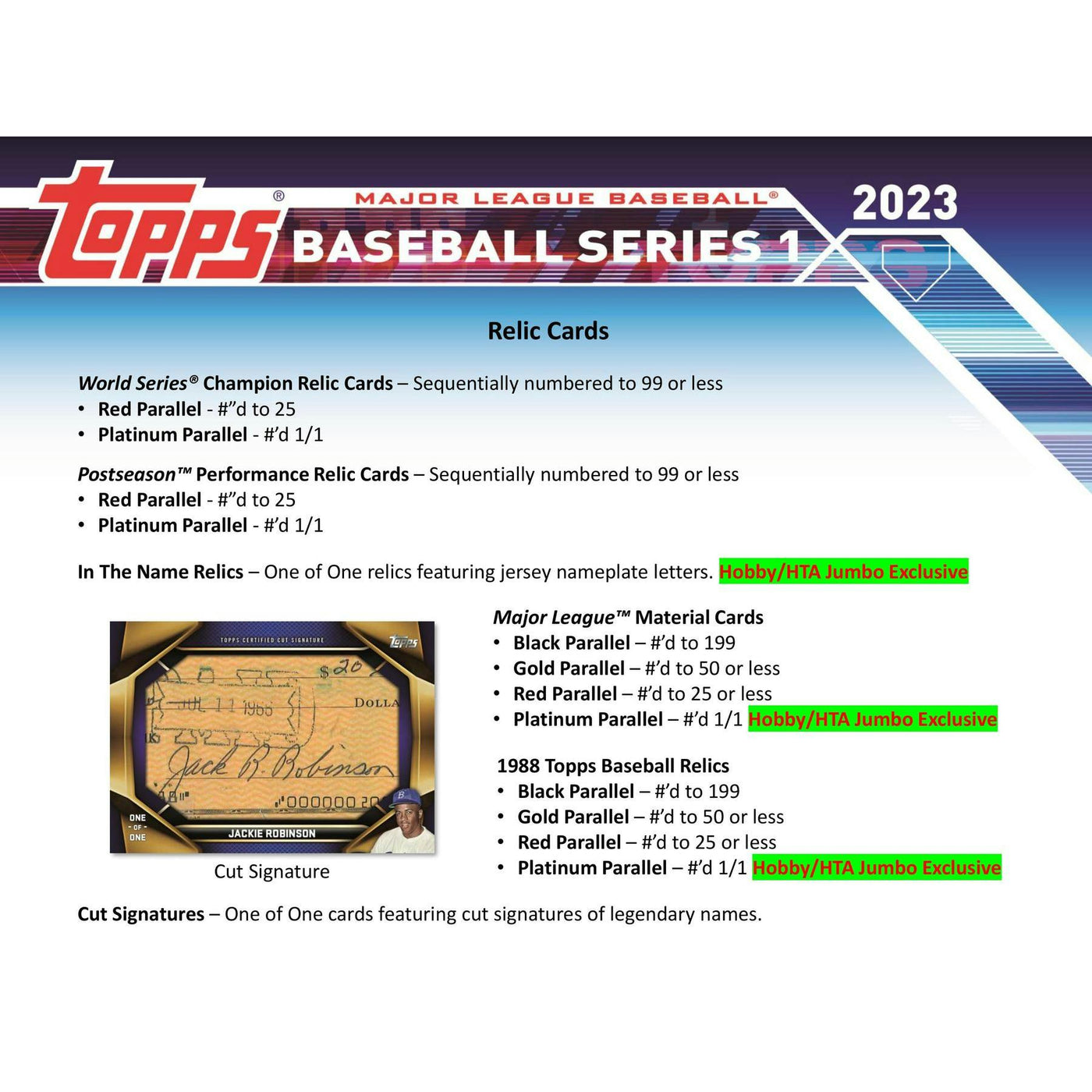 2023 Topps Series 1 Baseball Hobby Jumbo 6-Box Case