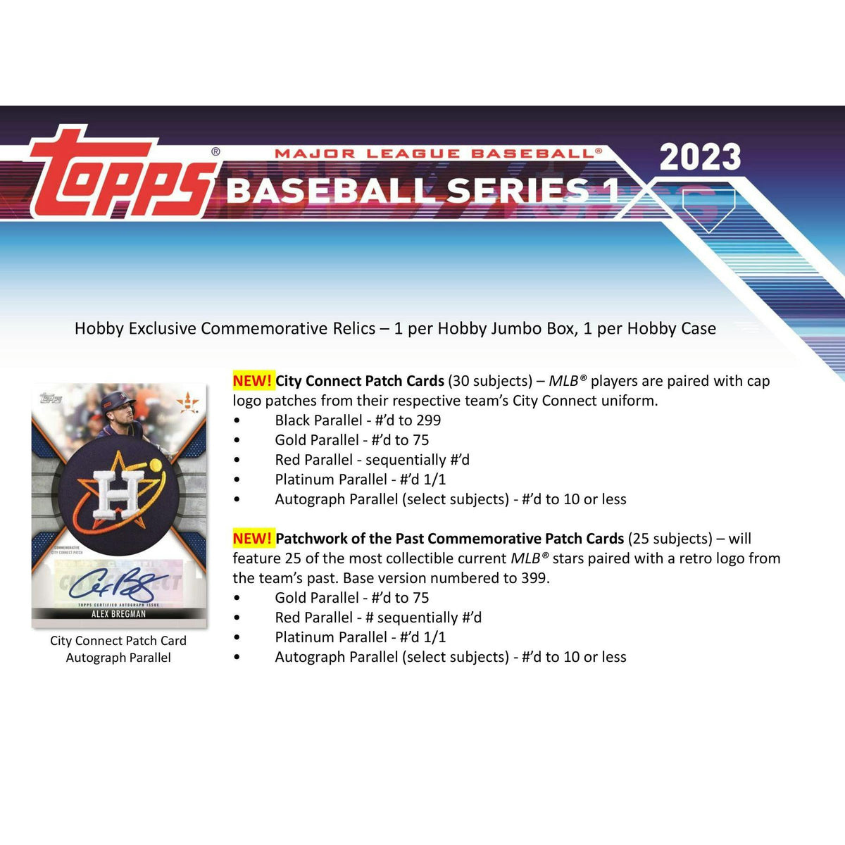 2023 Topps Series 1 Baseball Hobby Jumbo 6-Box Case