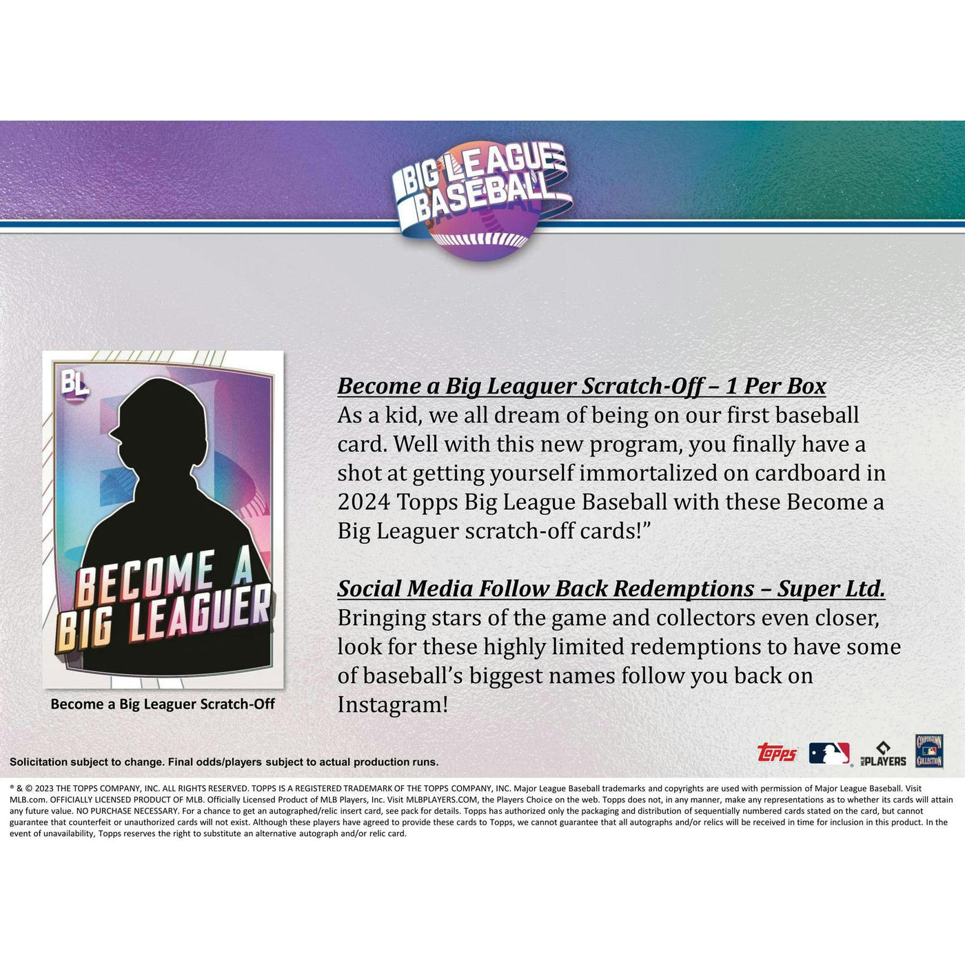 2023 Topps Big League Baseball Hobby Box