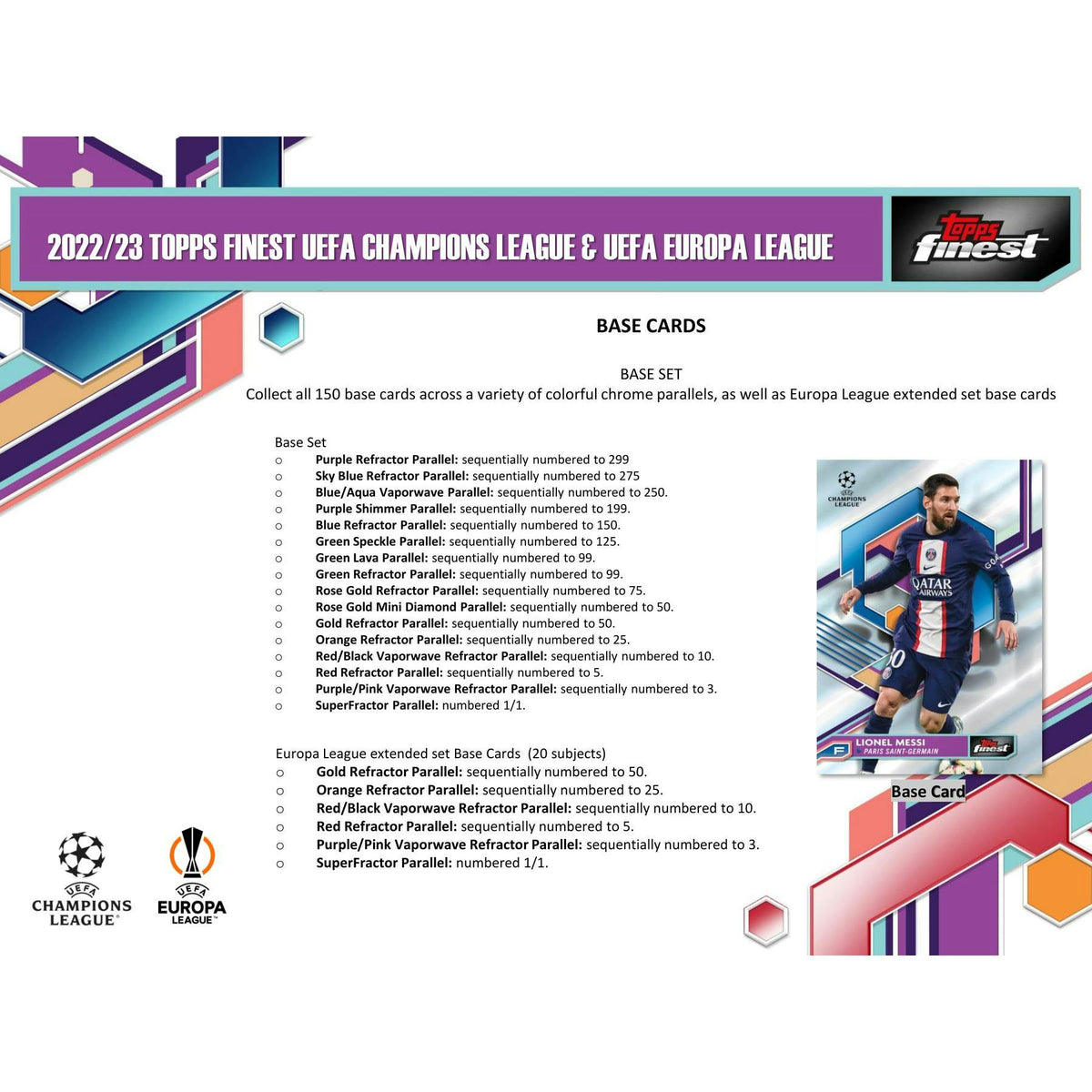 2022/23 Topps Finest UEFA Club Competitions Soccer Hobby Box (Reed Buy)