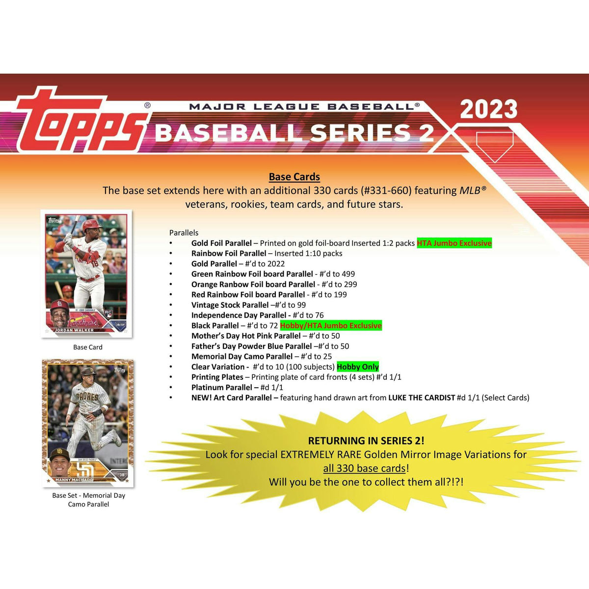 2023 Topps Series 2 Baseball Hobby Jumbo Box