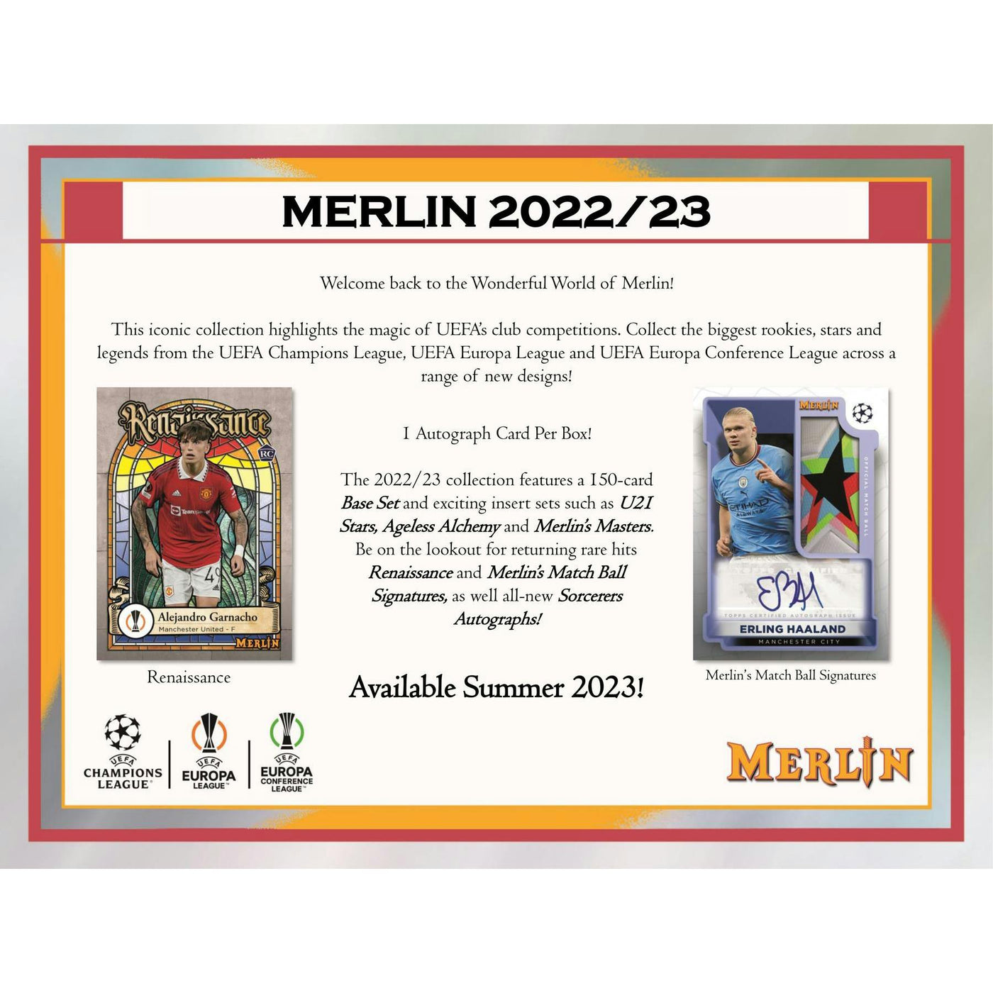 2022/23 Topps UEFA Club Competitions Merlin Chrome Soccer Hobby Pack