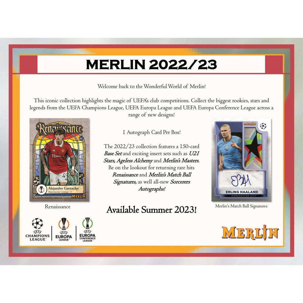 2022/23 Topps UEFA Club Competitions Merlin Chrome Soccer Hobby Pack