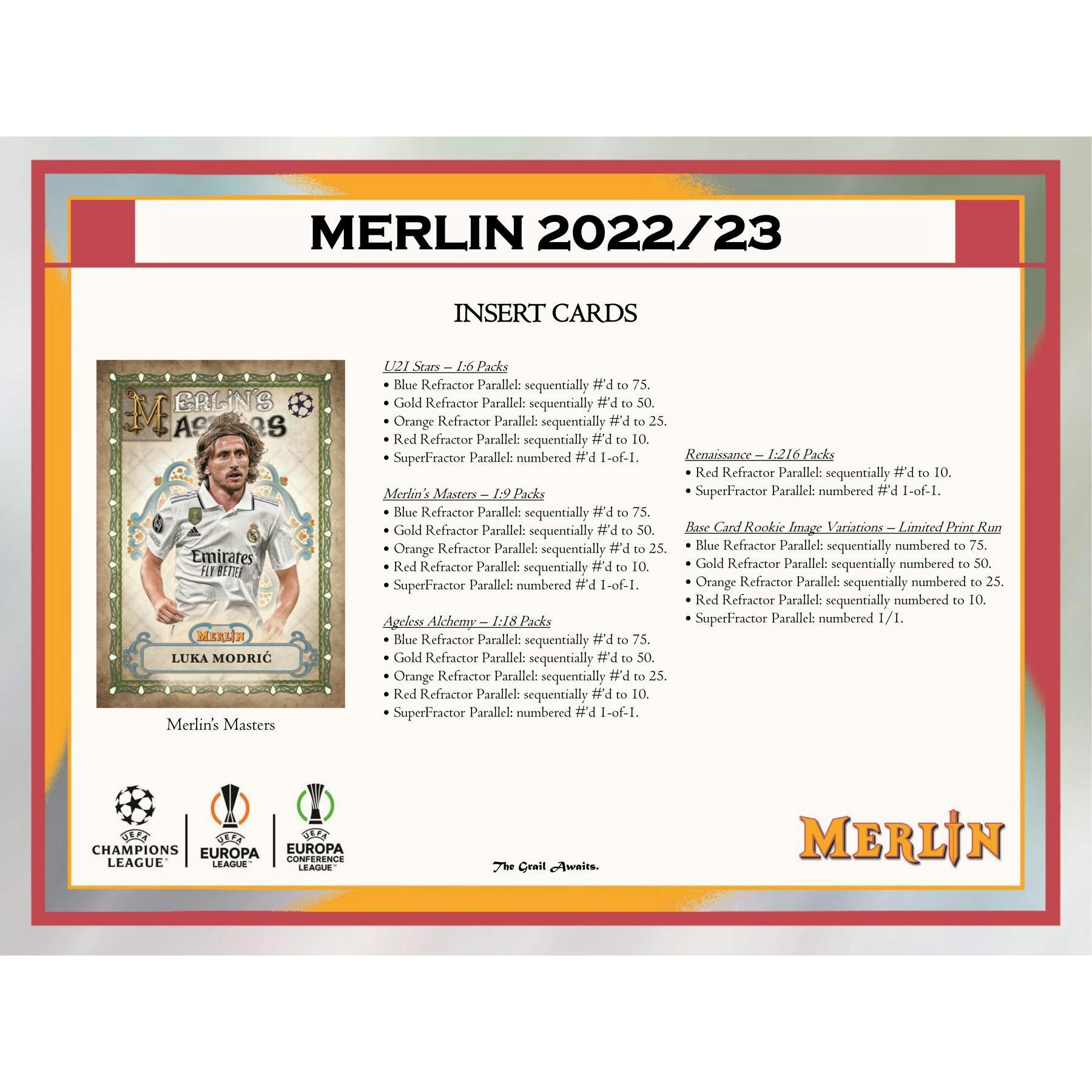 2022/23 Topps UEFA Club Competitions Merlin Chrome Soccer Hobby Pack