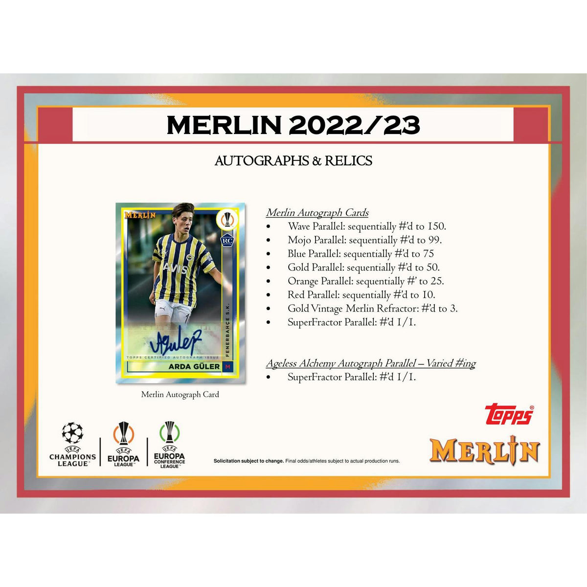 2022/23 Topps UEFA Club Competitions Merlin Chrome Soccer Hobby Pack