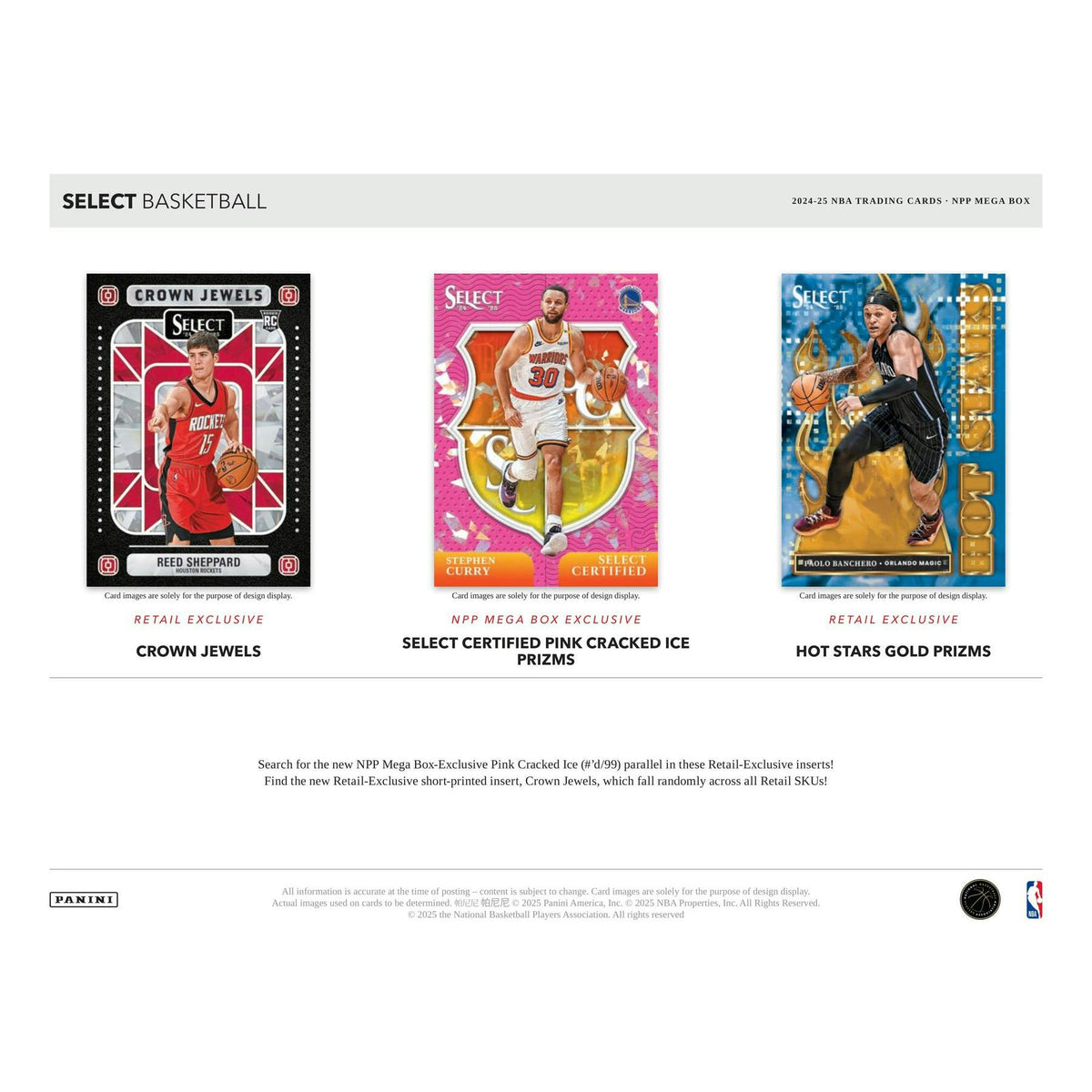 2024/25 Panini Select Basketball Mega Box (Blue,Pink,Orange Cracked Ice!)