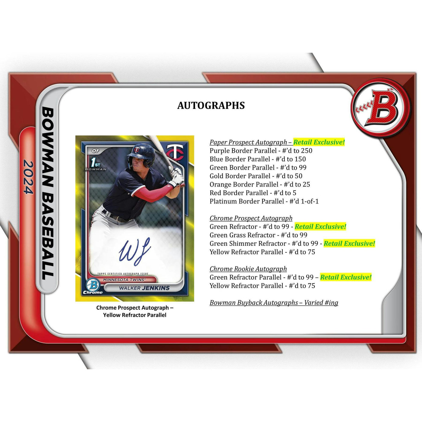 2024 Bowman Baseball 24-Pack Retail Box