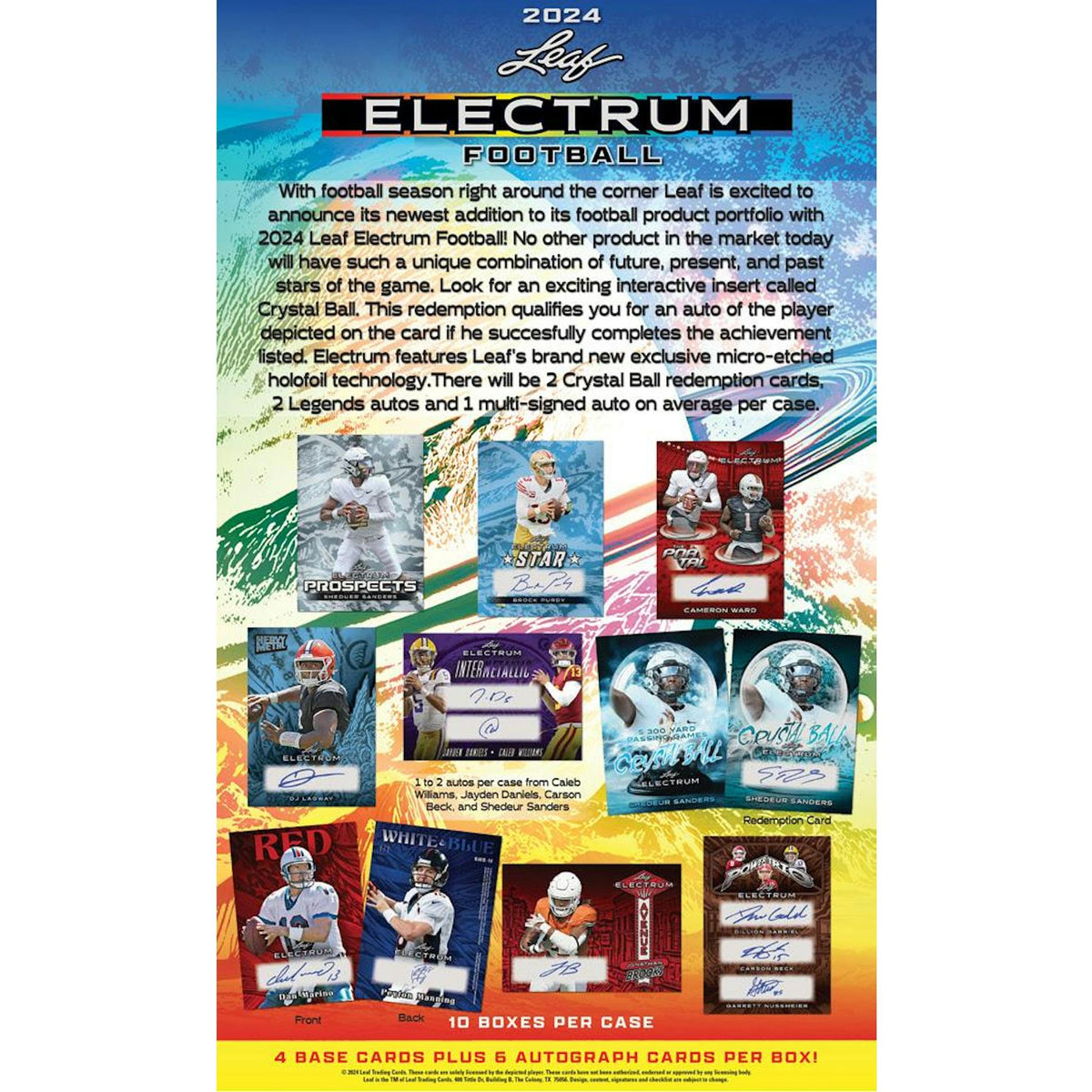 2024 Leaf Electrum Football Hobby Box (Reed Buy)