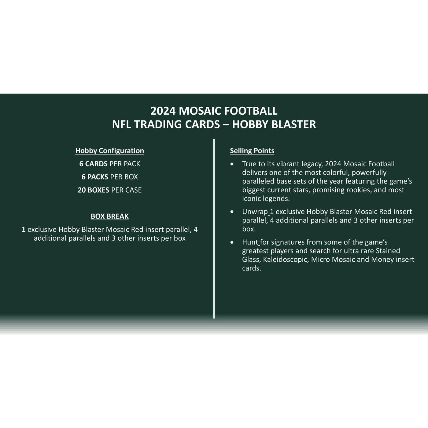 2024 Panini Mosaic Football Blaster Hobby Box