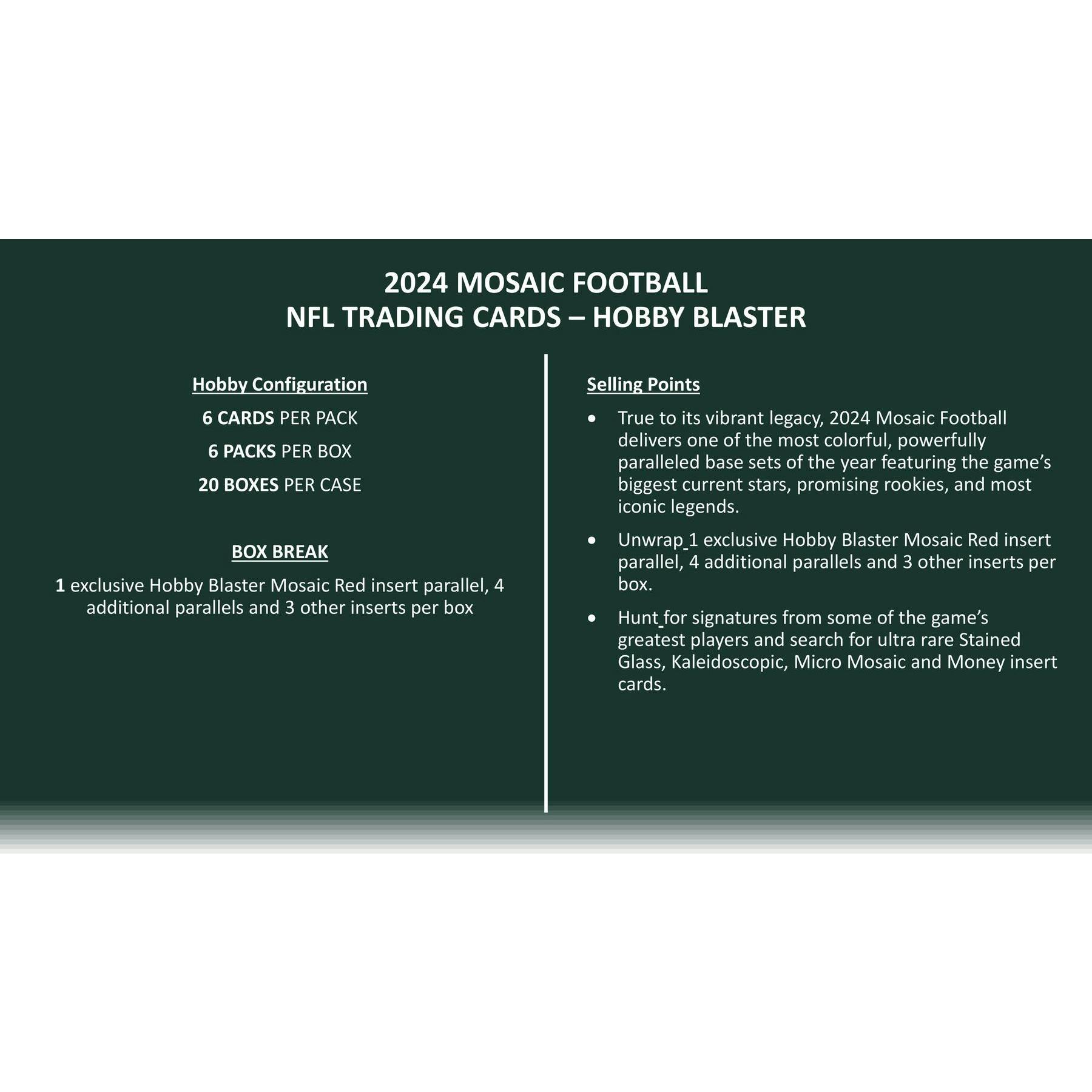 2024 Panini Mosaic Football Blaster Hobby Box