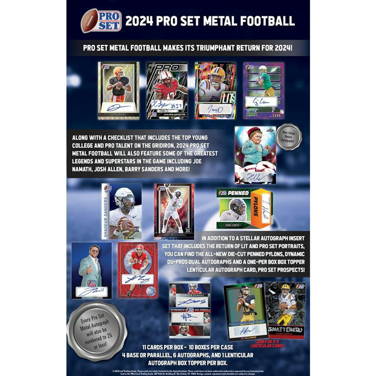 2024 Leaf Pro Set Metal Football Hobby Box