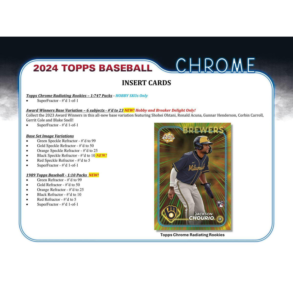 2024 Topps Chrome Baseball Hobby Pack