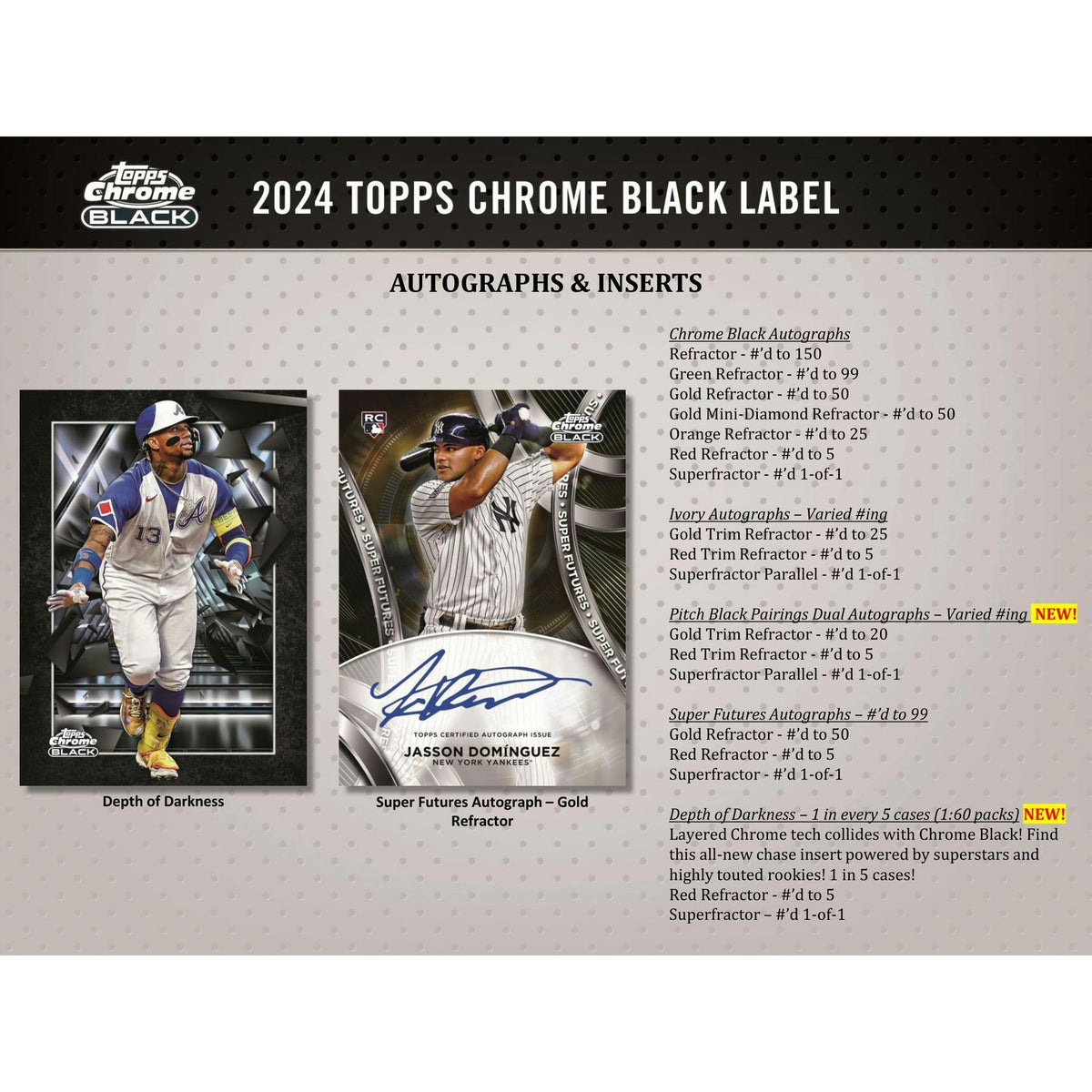 2024 Topps Chrome Black Baseball Hobby Box