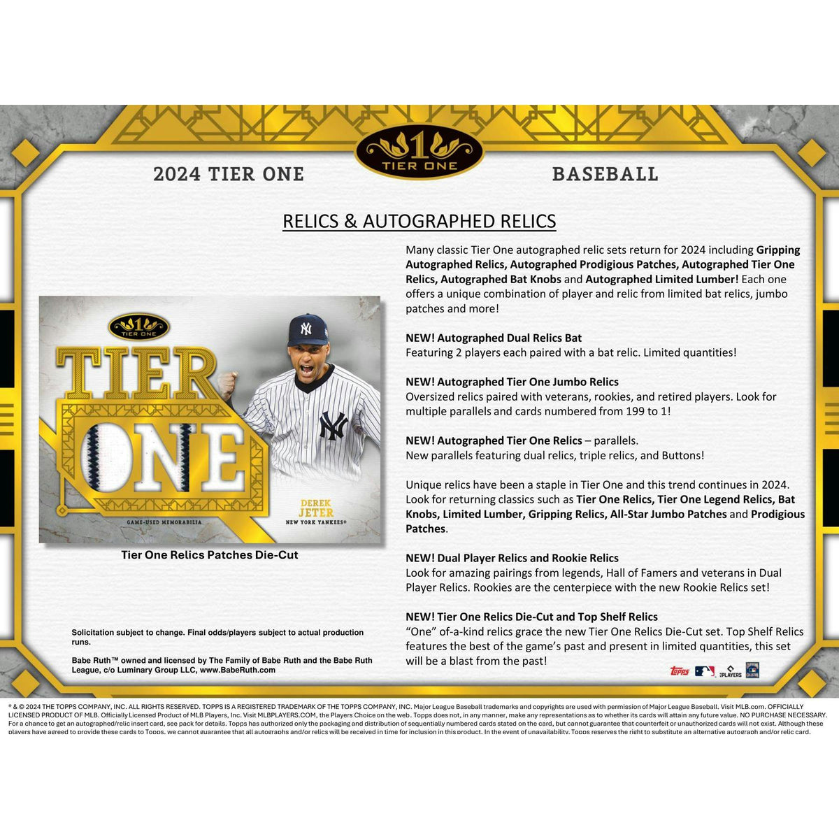 2024 Topps Tier One Baseball Hobby Box