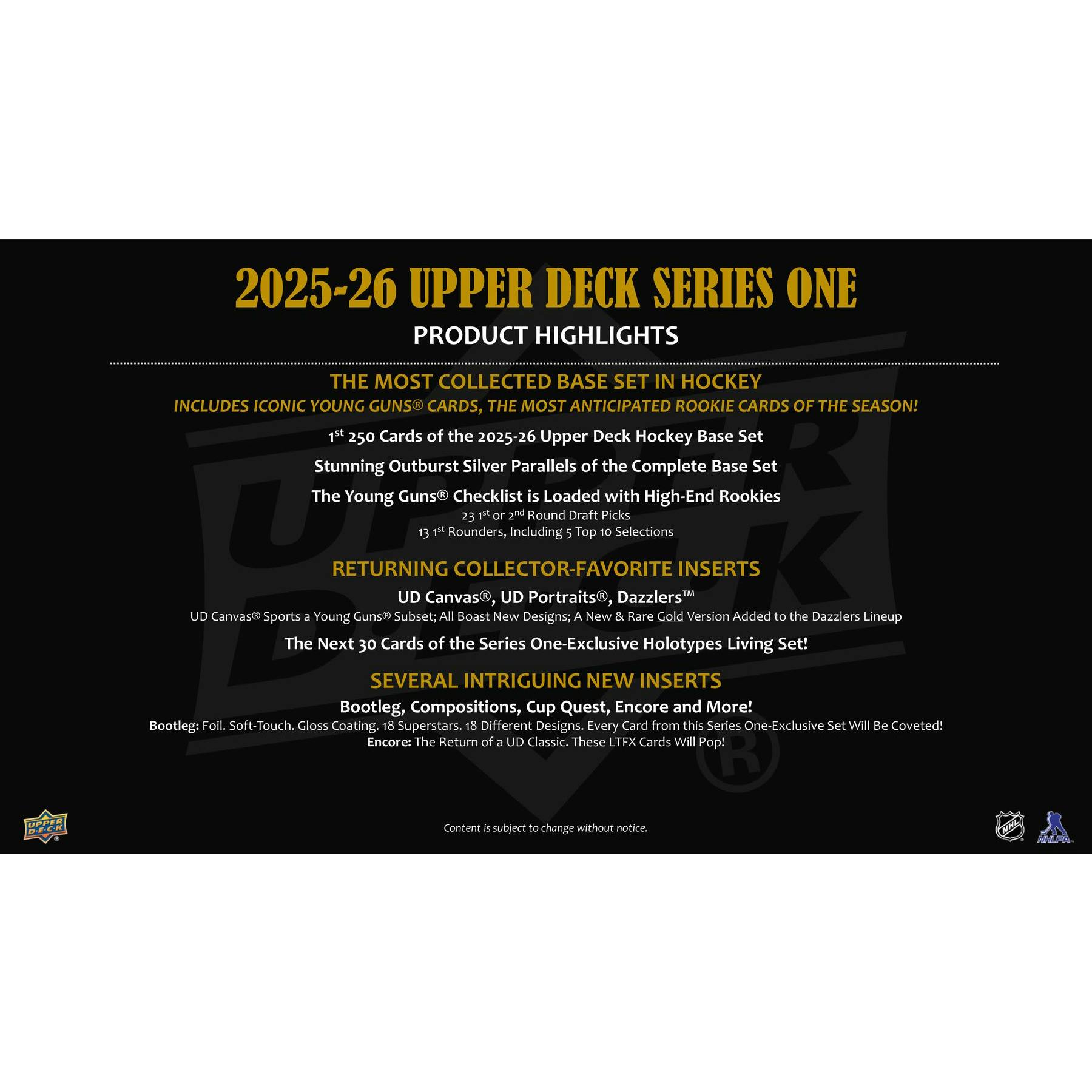 2025/26 Upper Deck Series 1 Hockey Blaster Box