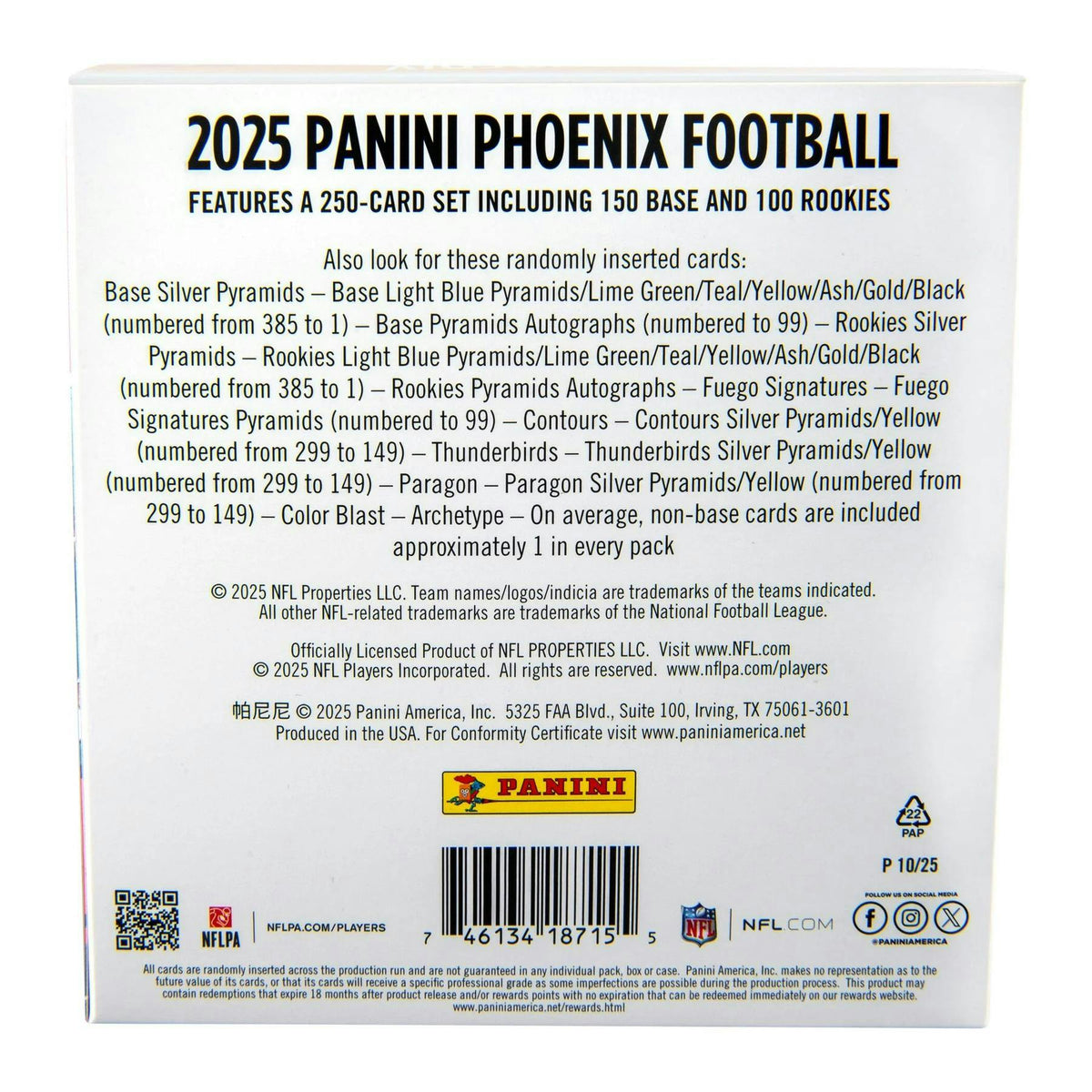 2025 Panini Phoenix Football Mega Box (Pyramids Parallels!)