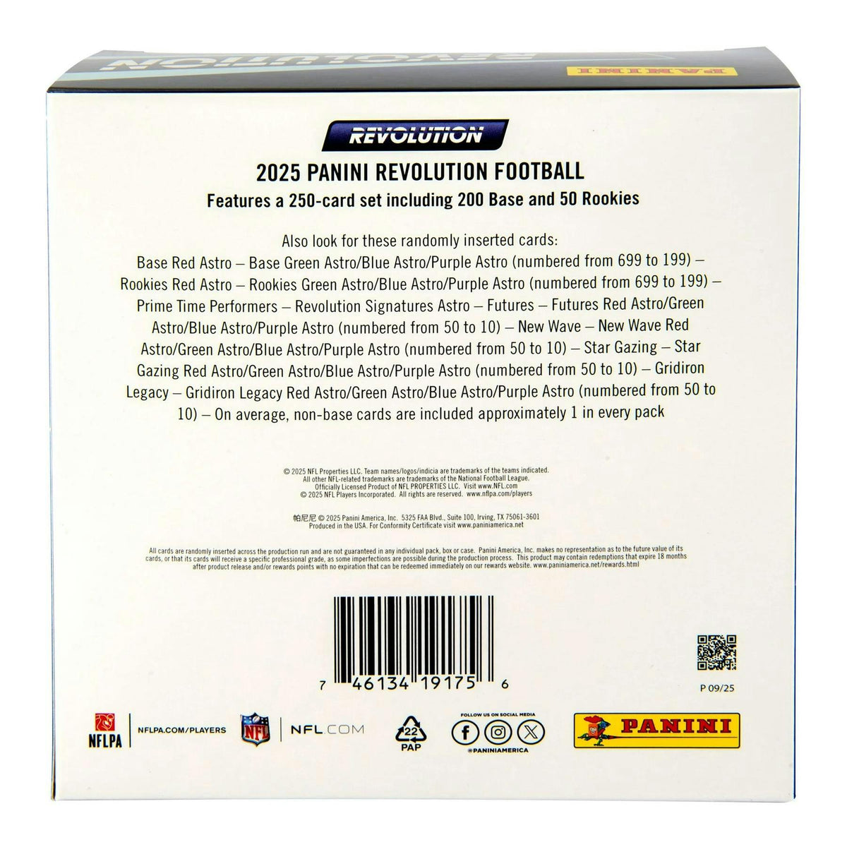 2025 Panini Revolution Football Mega 20-Box Case (Astro Parallels!)