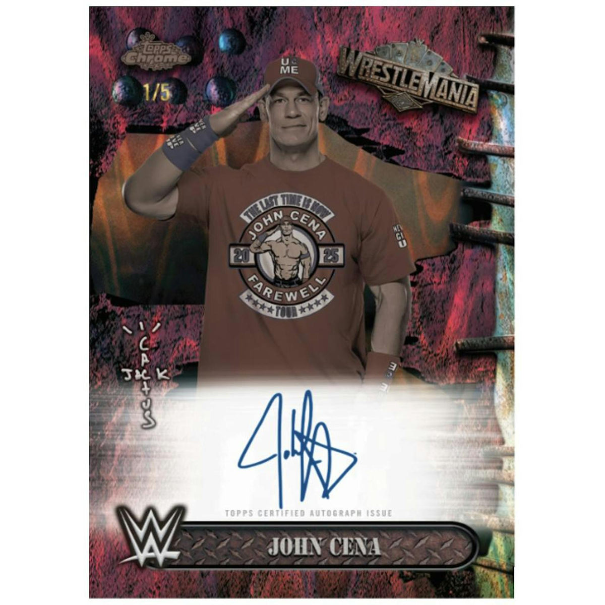 2025 Topps Chrome WWE Cactus Jack x Wrestlemania 5-Box Case